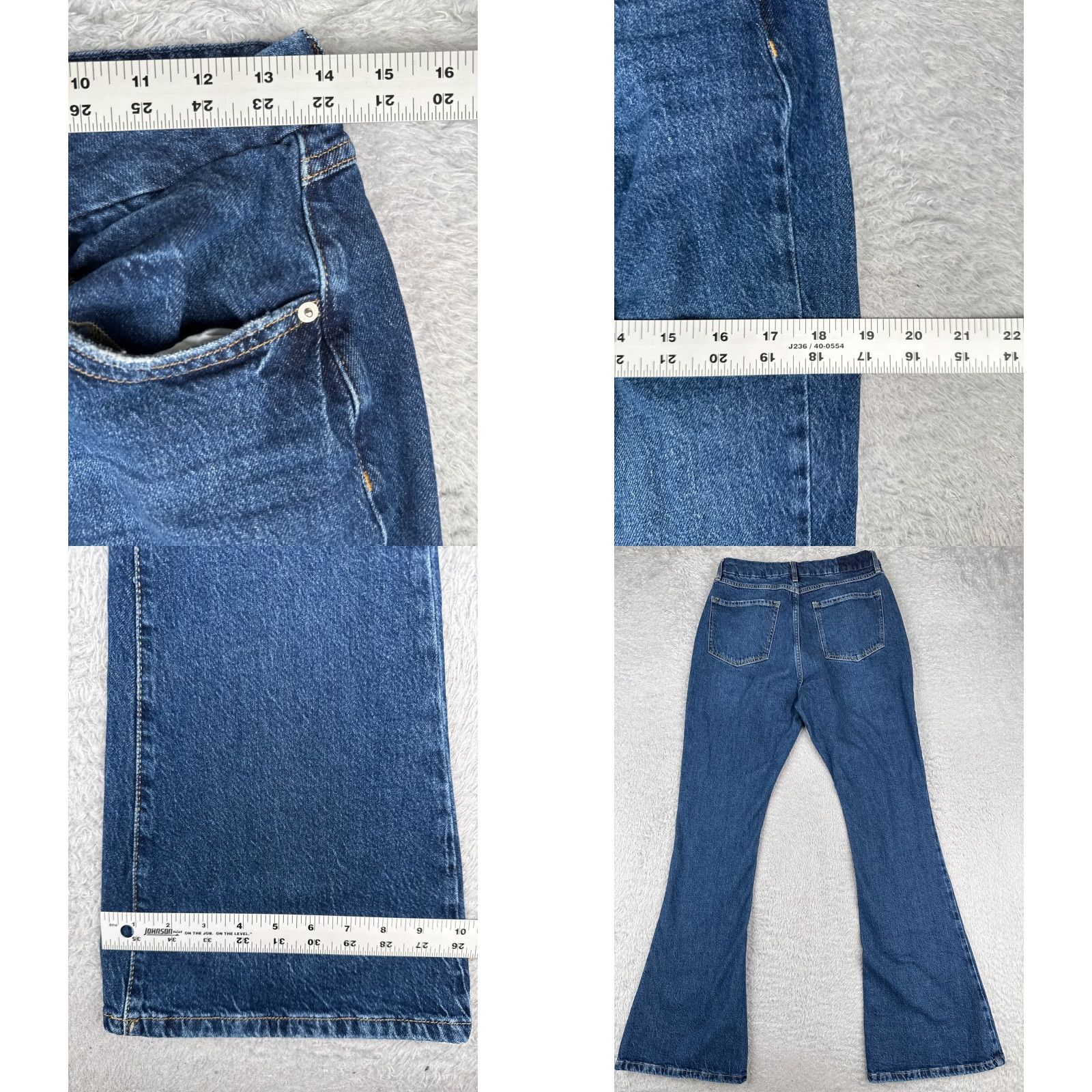 Forever 21 FOREVER 21 Jeans Womens 28 Blue Denim Curved Flare High Rise Cotton Blend 28x32 Jeans Size 28" / US 6 / IT 42 - 9 Thumbnail