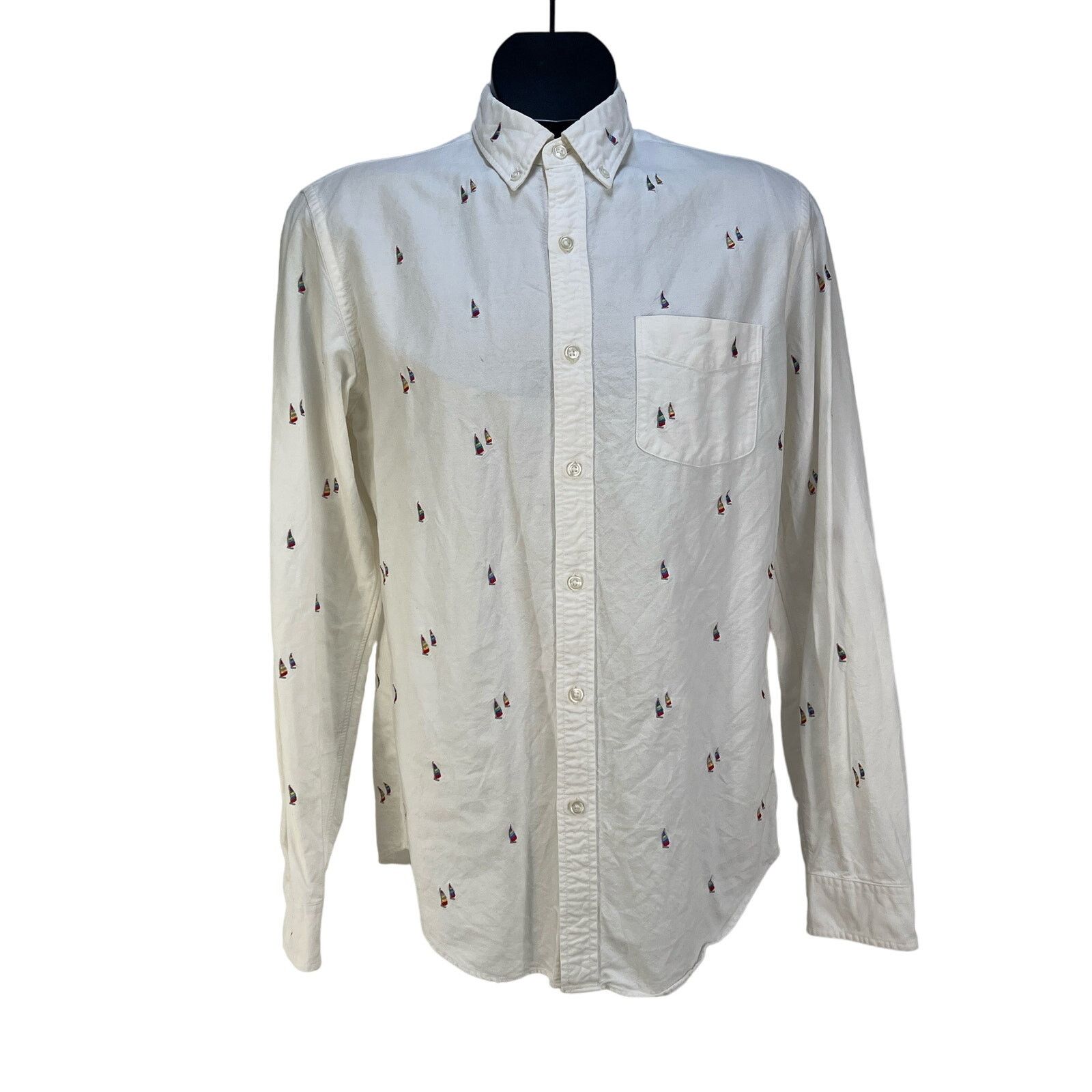 J.Crew Oxford Embroidered Sailboat Button Down Slim Shirt