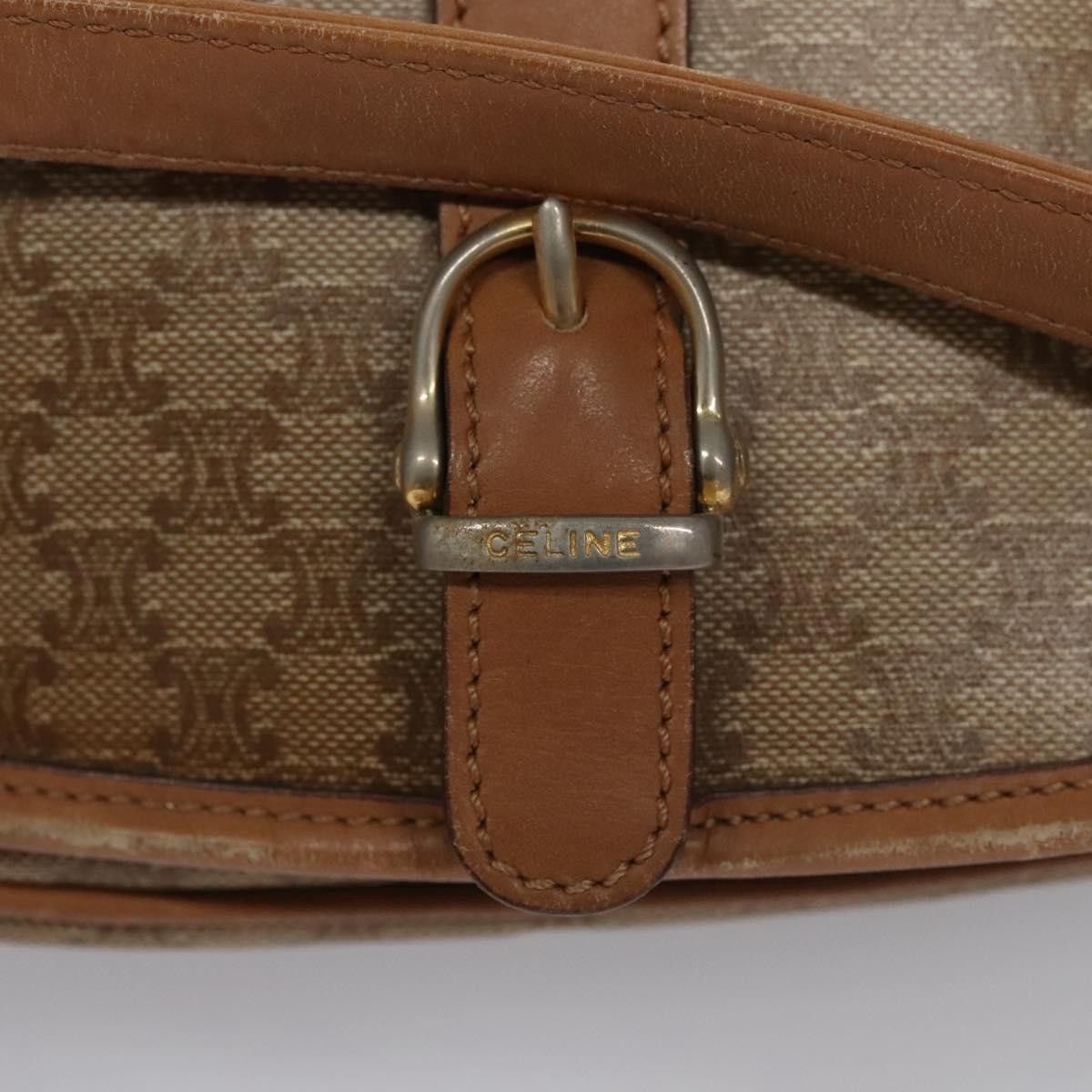 Celine CELINE Macadam Canvas Shoulder Bag Beige Size ONE SIZE - 14 Thumbnail