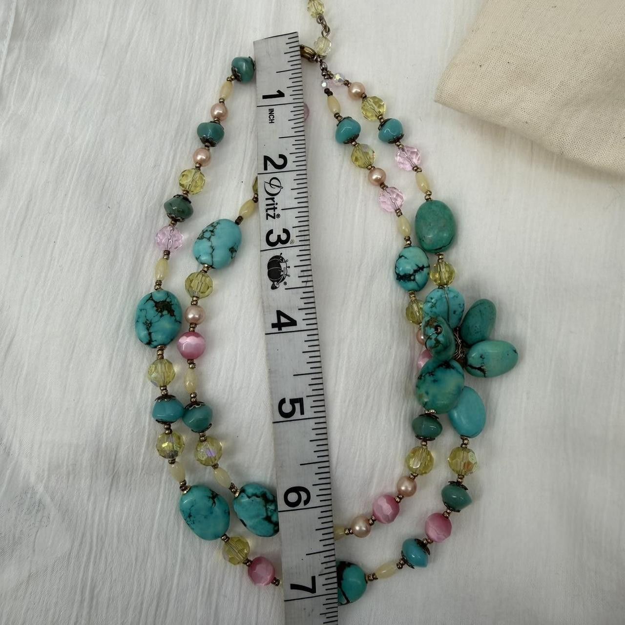 The Unbranded Brand Cool Faux Turquoise MOP Moon glow Crystal Gold tone Strand Size ONE SIZE - 4 Thumbnail
