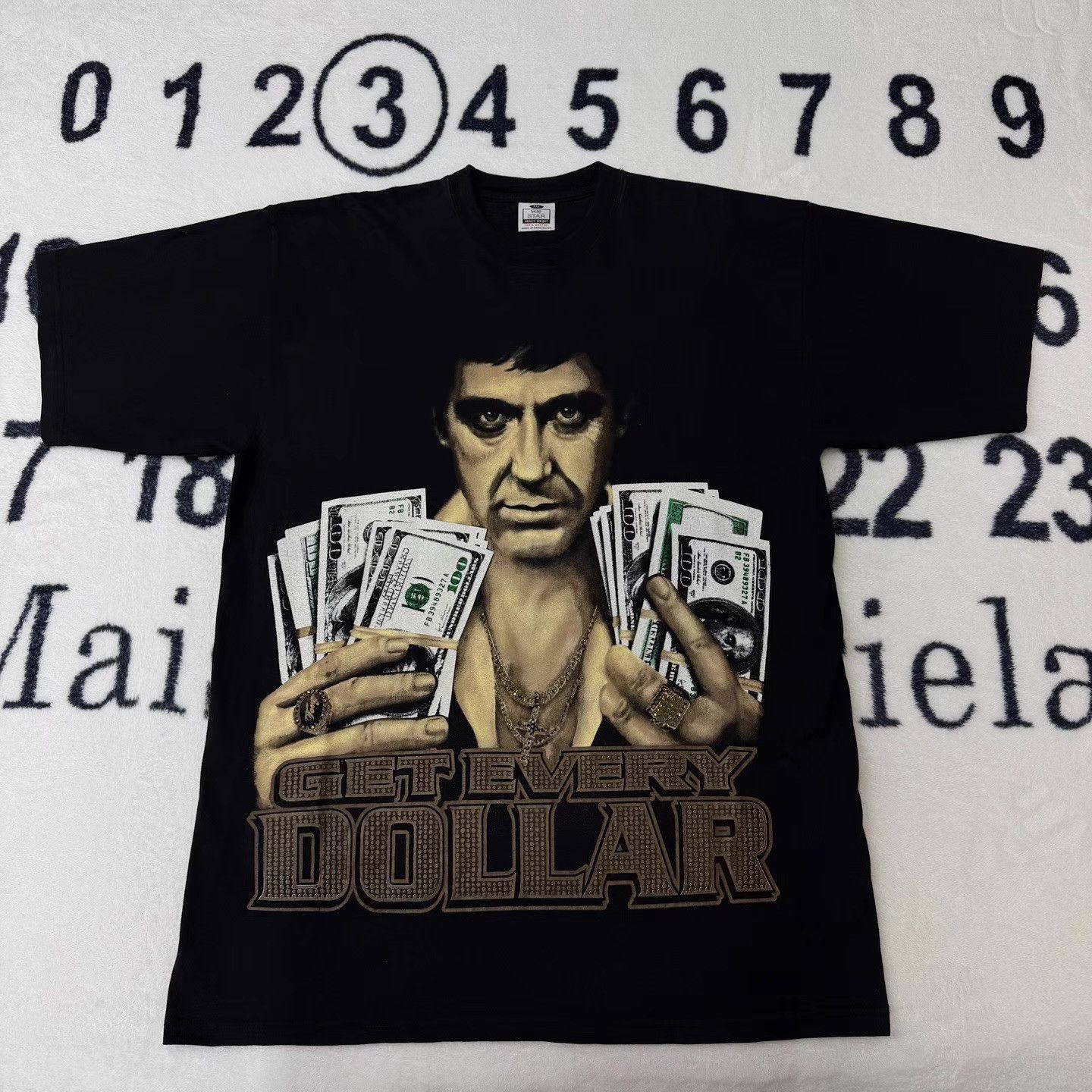 Vintage Vintage Black Short Sleeve with Figure & Dollar Print Q10 Size US XXL / EU 58 / 5 - 1 Thumbnail