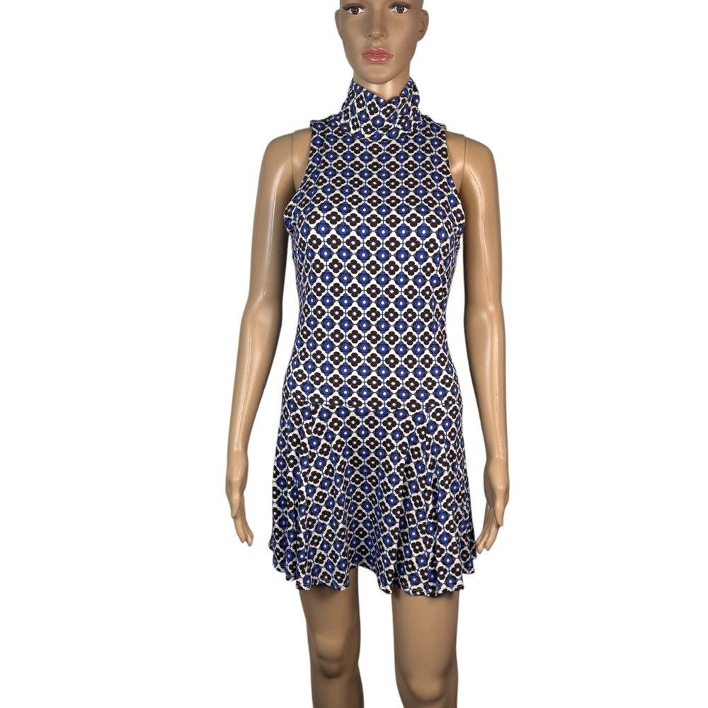 Free People New Free People Check It Mini Blue Dress Size S Size S / US 4 / IT 40 - 3 Thumbnail