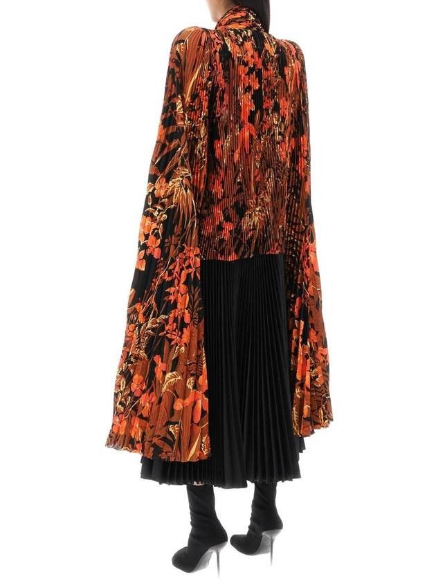 Balenciaga o1bcso1str0225Orange Foliage Scarf Pleated Blouse Multicolor Size S / US 4 / IT 40 - 3 Thumbnail