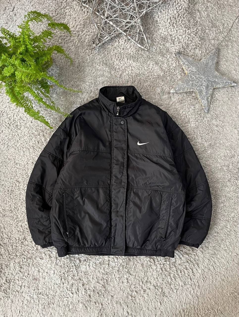 Nike × Vintage 90s Nike Vintage Swoosh Puffer Light Jacket Streetwear Size US M / EU 48-50 / 2 - 5 Thumbnail