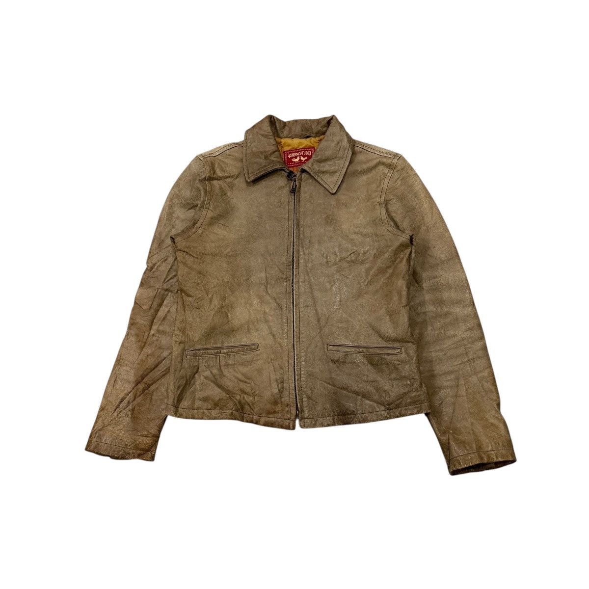 Vintage 90’s 45Rpm Studio Zipper Goatskin Leather Jacket