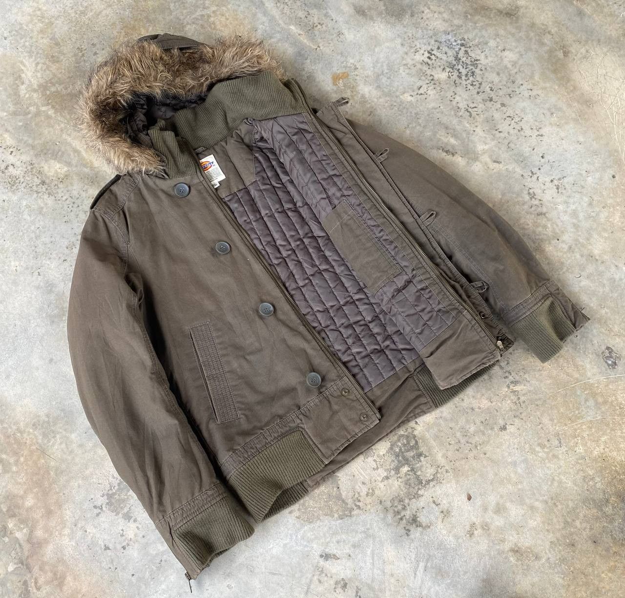 Dickies VINTAGE DICKIES COLD JACKET FUR HOODIE MILITARY GREEN Size US M / EU 48-50 / 2 - 12 Thumbnail