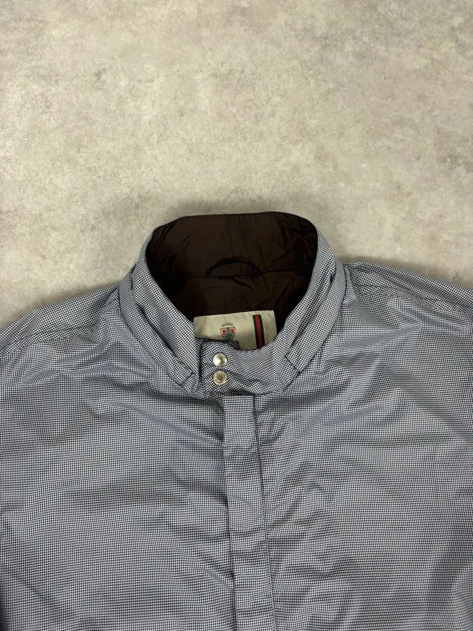 Gucci AW2009 Gucci Blue Nylon Checkered Striped Ribbing Bomber Jacket Size US M / EU 48-50 / 2 - 4 Thumbnail