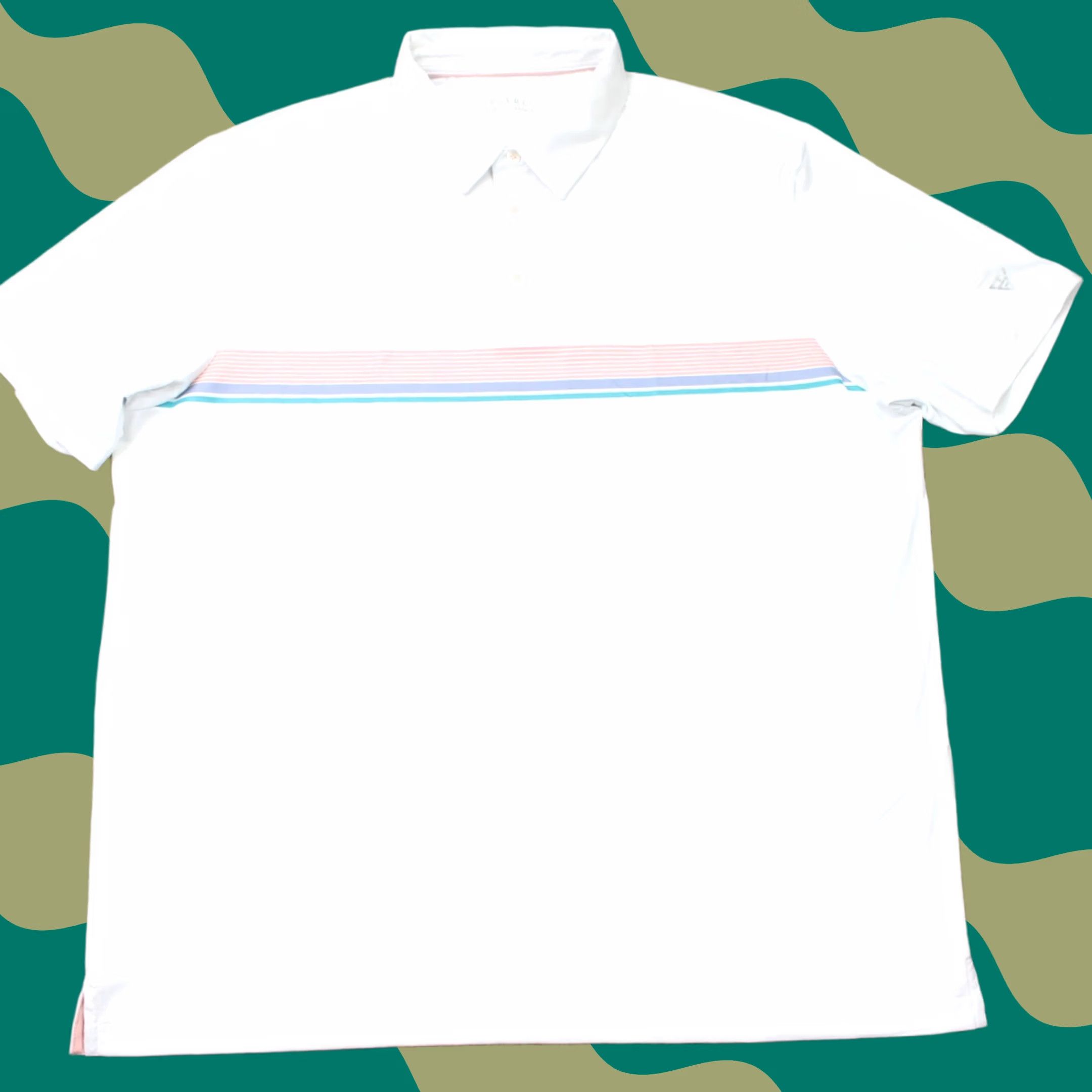Vintage Maelreg Polo Shirt Men 2XL XXL White/Orange/Blue Golf Stretch Short Sleeve Size US XXL / EU 58 / 5 - 1 Thumbnail