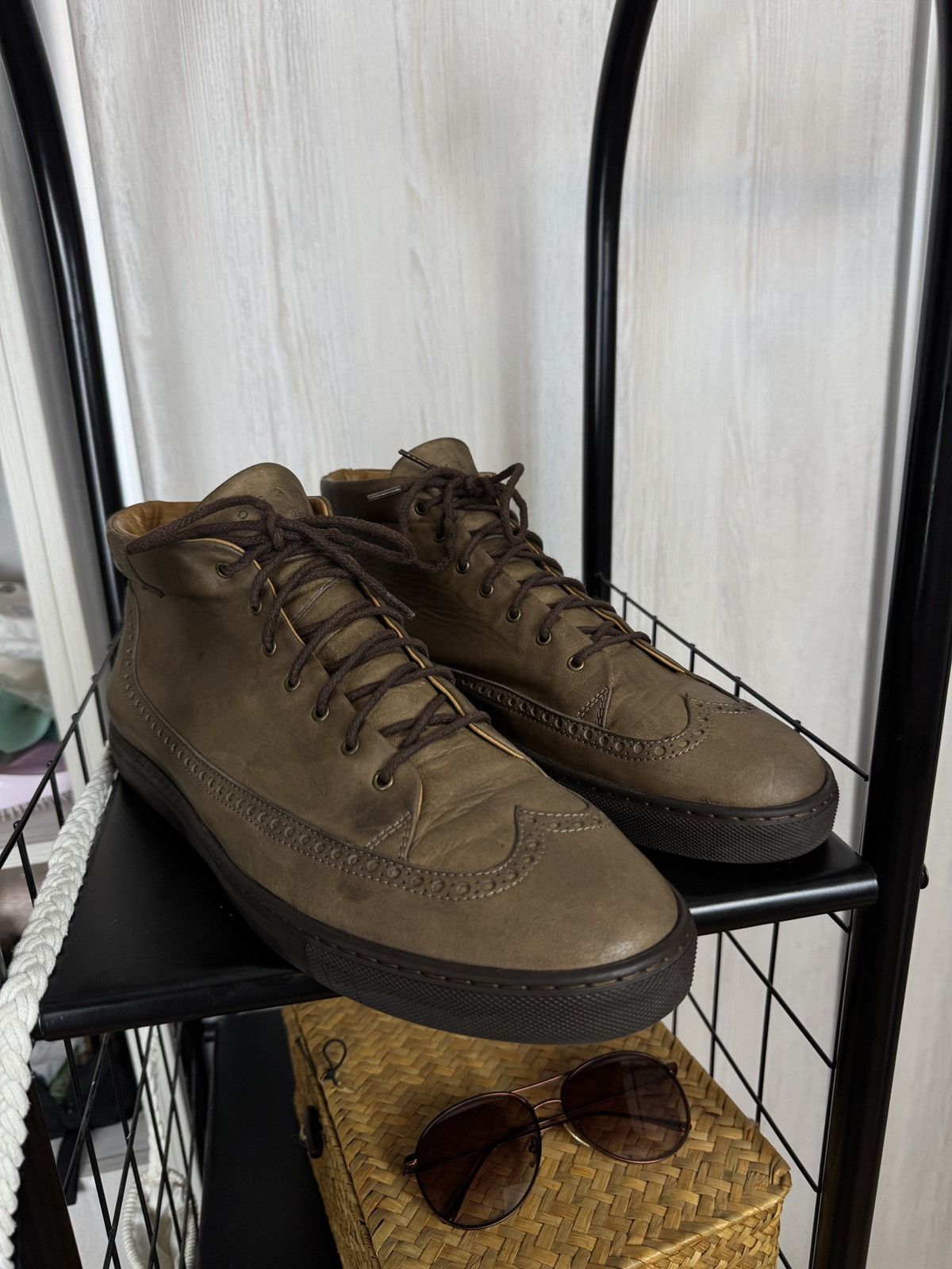Other Rubirosa Odile Brown Grey high top leather brogue sneakers Size US 13 / EU 46 - 5 Thumbnail