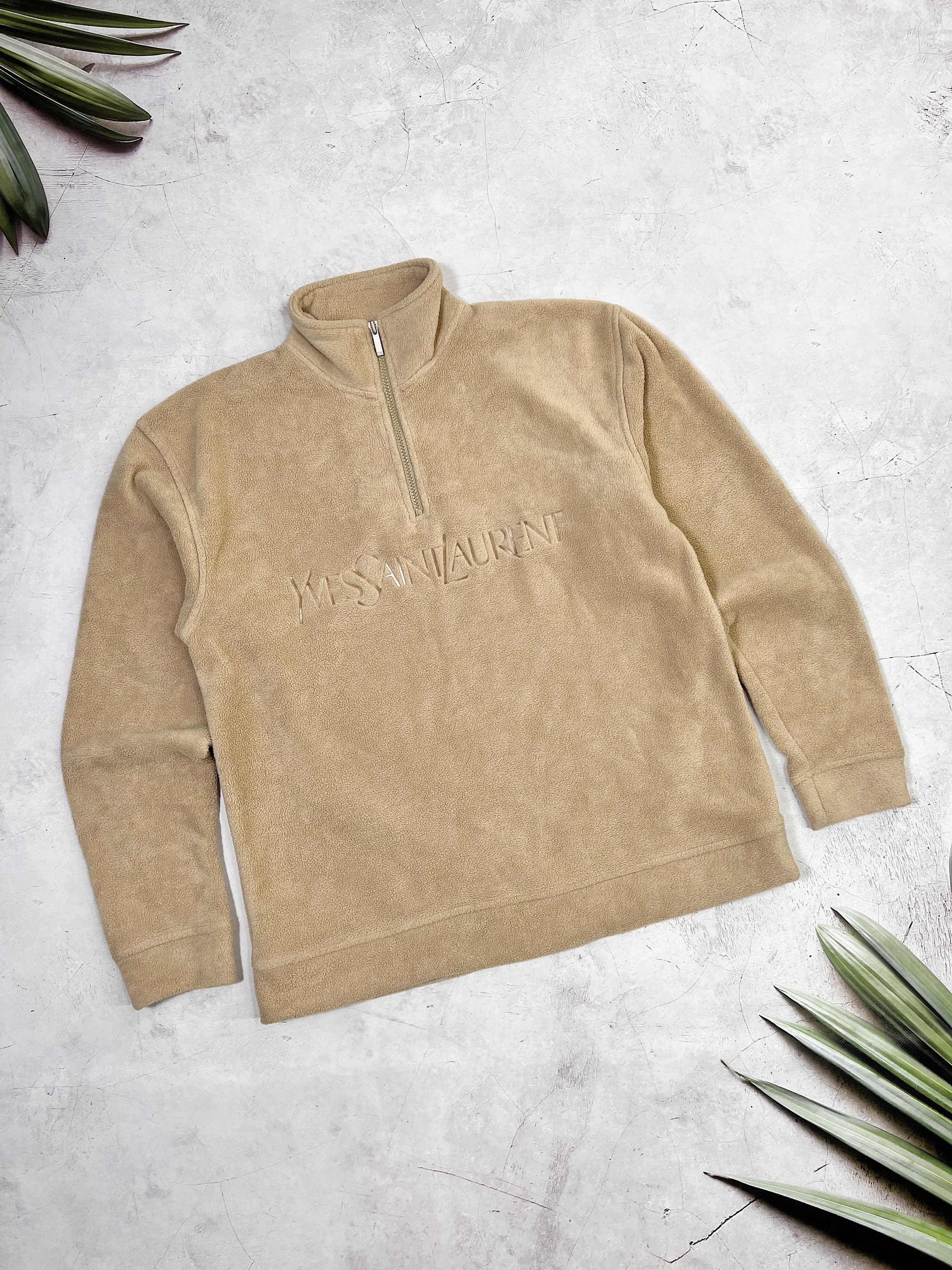 Vintage Vintage Yves Saint Laurent Fleece 1/4 zip Pullover Size US M / EU 48-50 / 2 - 9 Thumbnail