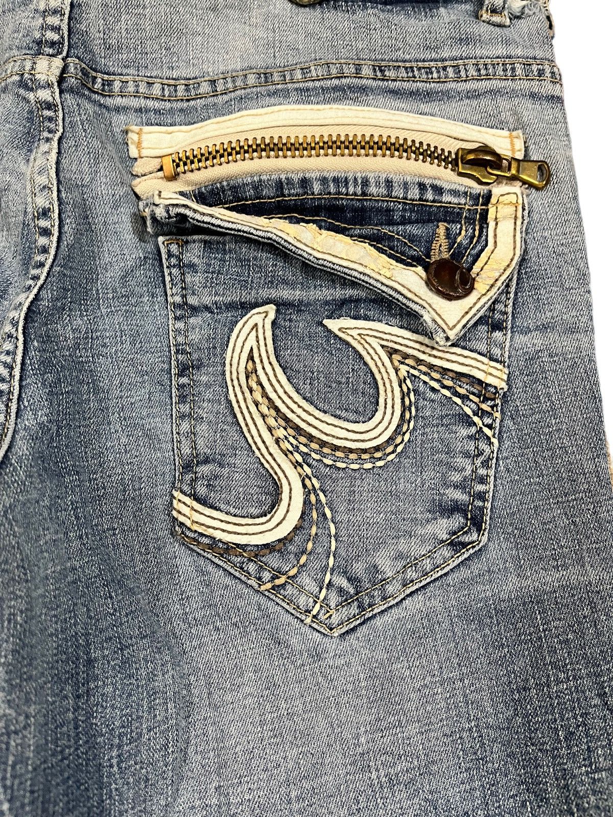 Ed Hardy Vintage Cloud 72 Faded Distressed Punk Denim Size US 31 - 10 Thumbnail