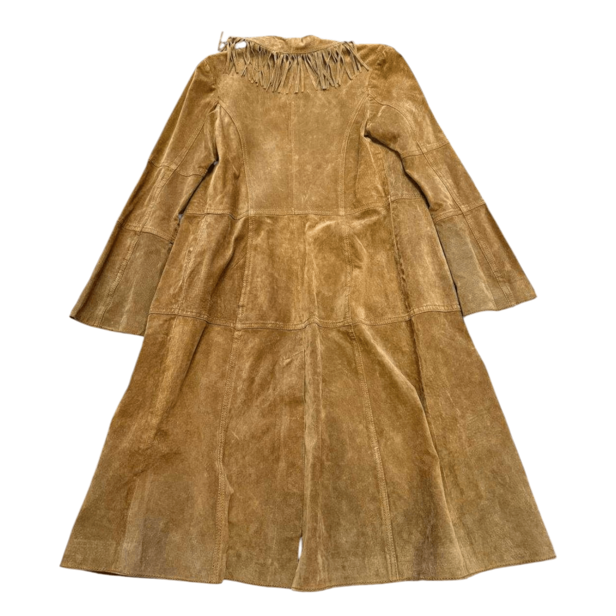 Morgan de toi suede tan leather trench coat sz T3