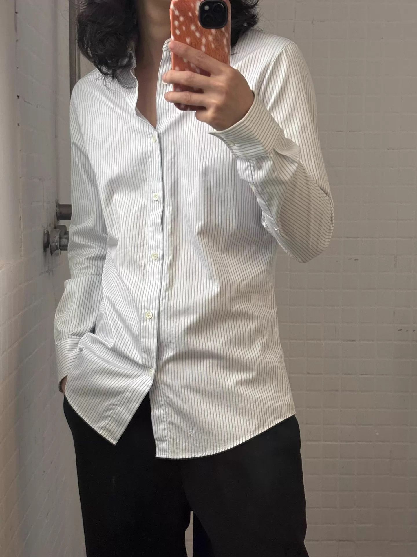 Maison Margiela White Striped Long Sleeve Button-Up Shirt Size US S / EU 44-46 / 1 - 2 Thumbnail