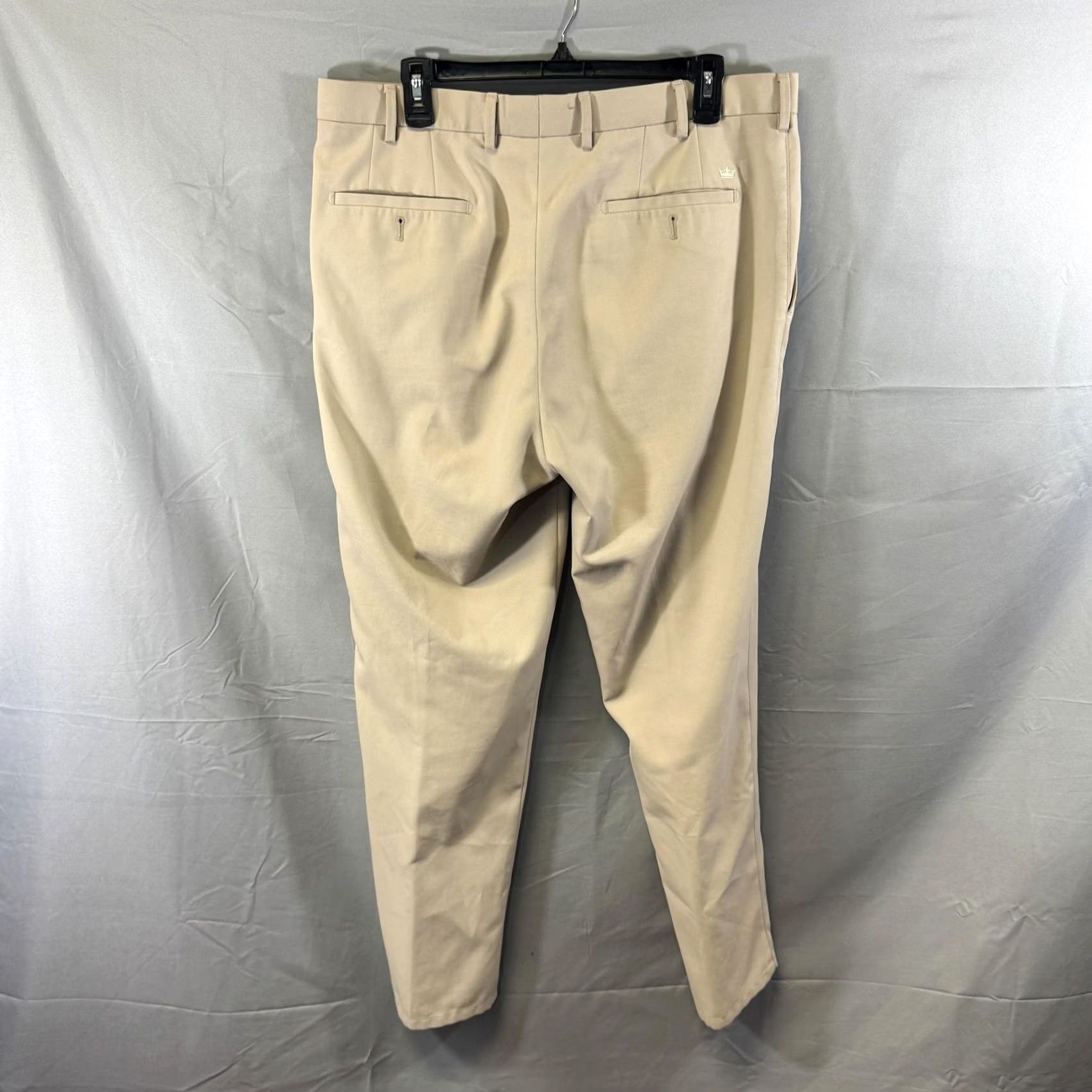 Peter Millar Peter Millar Crown Sport Pants Mens 35x30 Beige Flat Front Dress Golf Casual Size US 35 - 2 Thumbnail