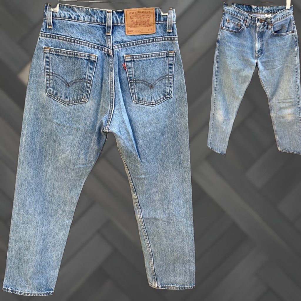 Levi's VINTAGE Levi’s Jeans 555 Straight Women 28 in 90s 1990s Size 5 Blue 100% Cotton Five-Pocket Design Denim Size 27" / US 4 / IT 40 - 1 Thumbnail