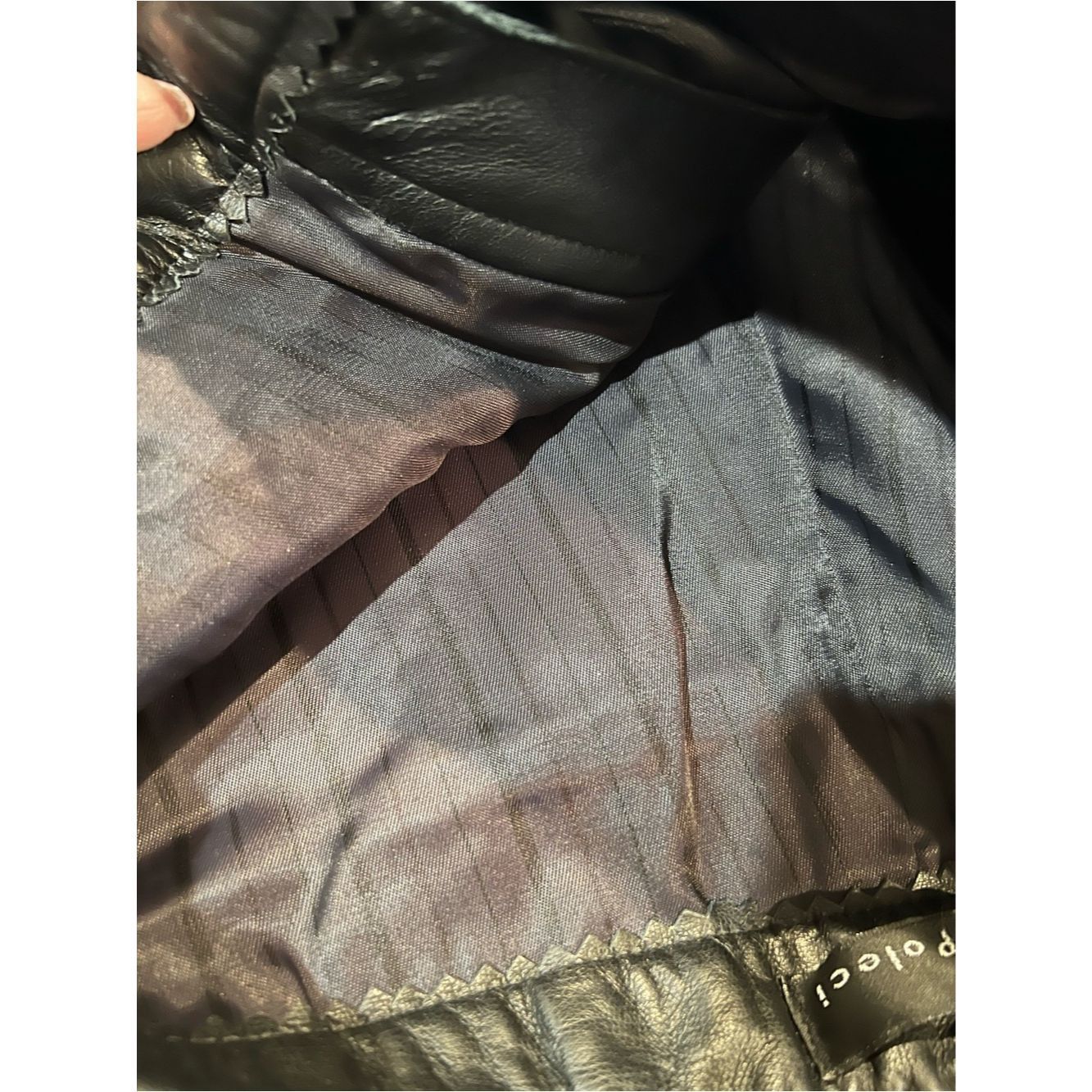 Other Poleci Black Leather Pants Sample Piece High Rise Wide Leg Size 27" / US 4 / IT 40 - 8 Thumbnail