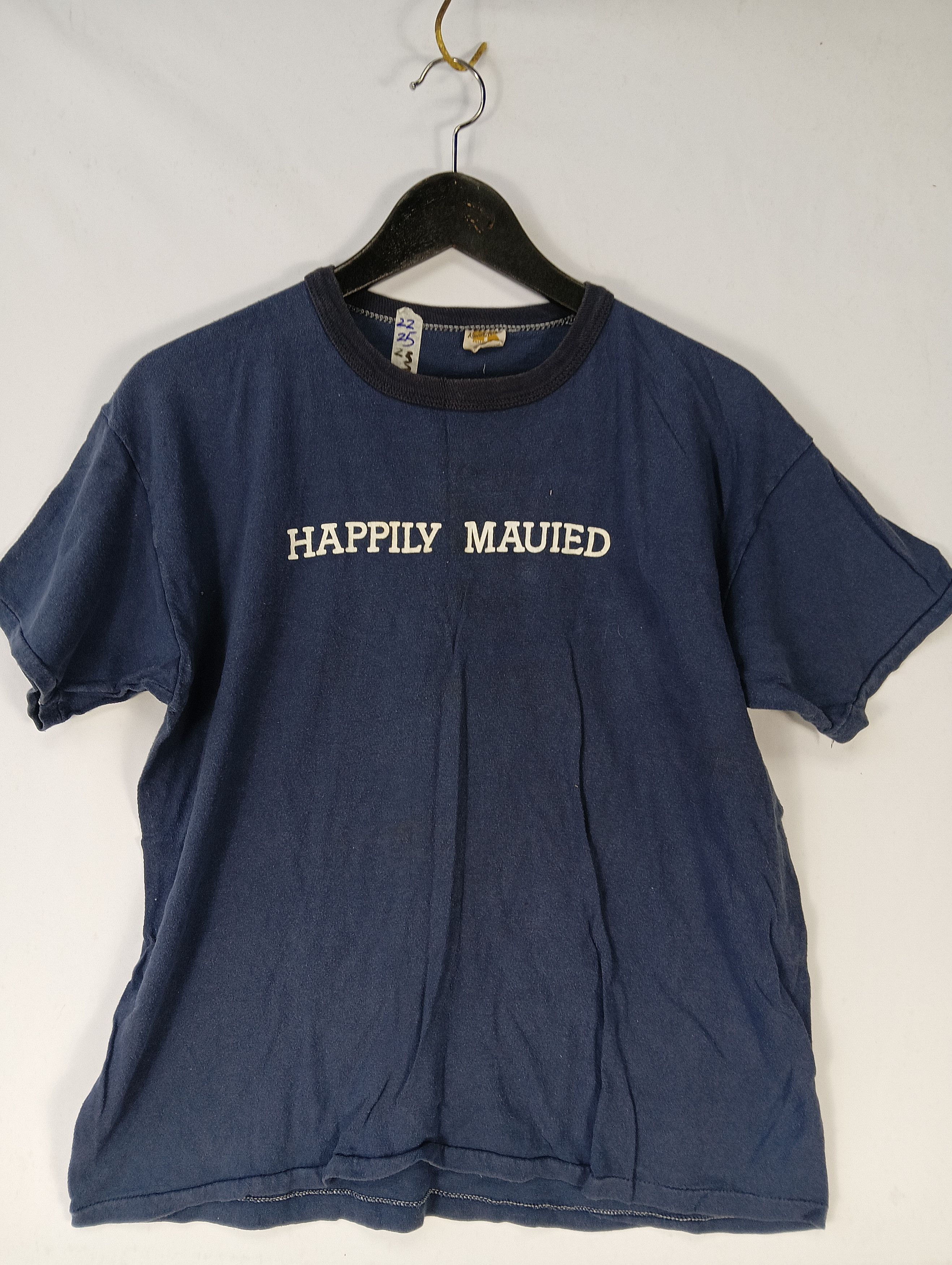 Russell Athletic × Vintage RINGER TEE HAPPILY MAUIED 70S Size US L / EU 52-54 / 3 - 2 Thumbnail