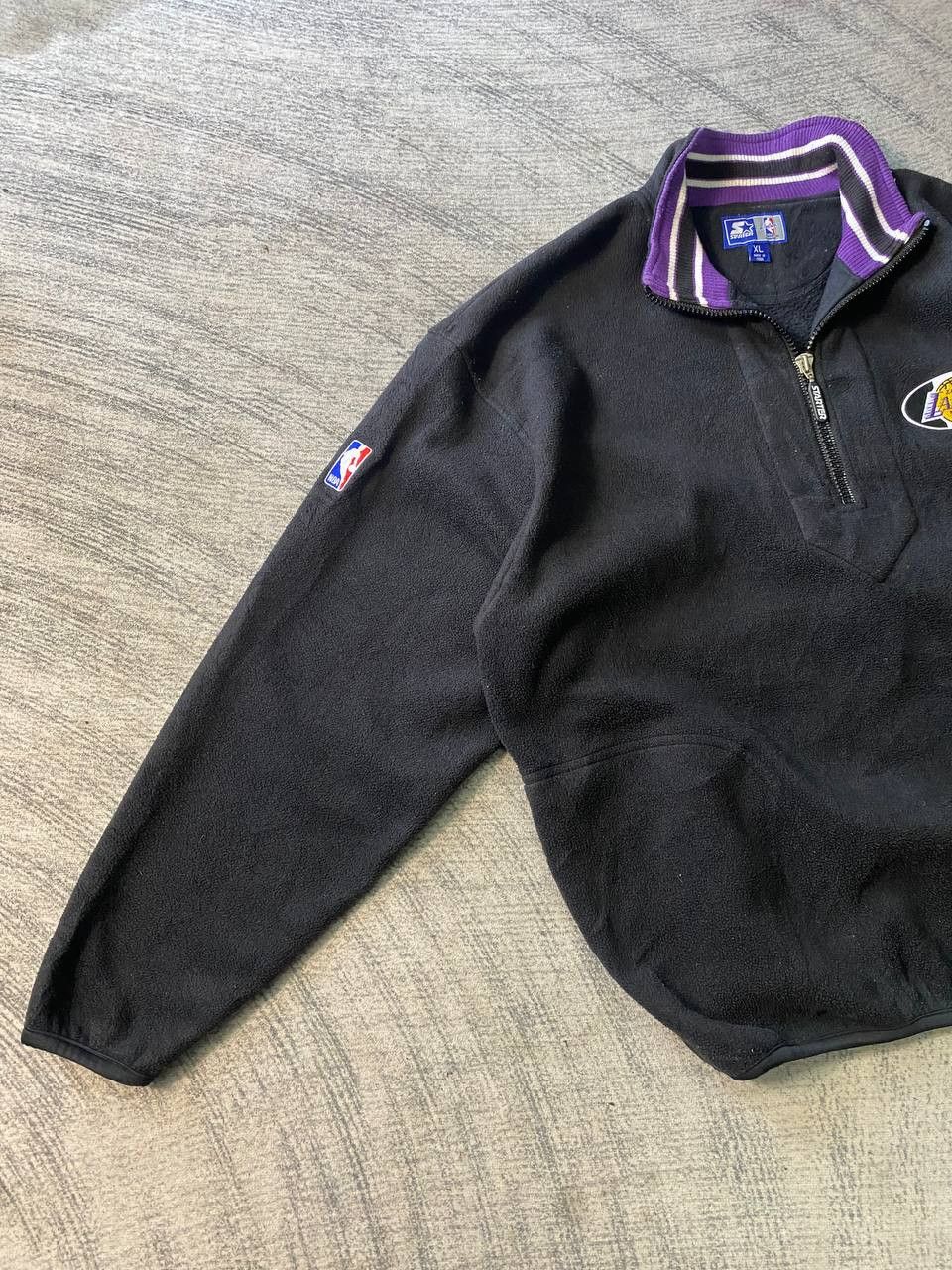 NBA × Starter Vintage NBA LA Lakers x Starter Half Zip Fleece Pullover Size US XL / EU 56 / 4 - 3 Thumbnail