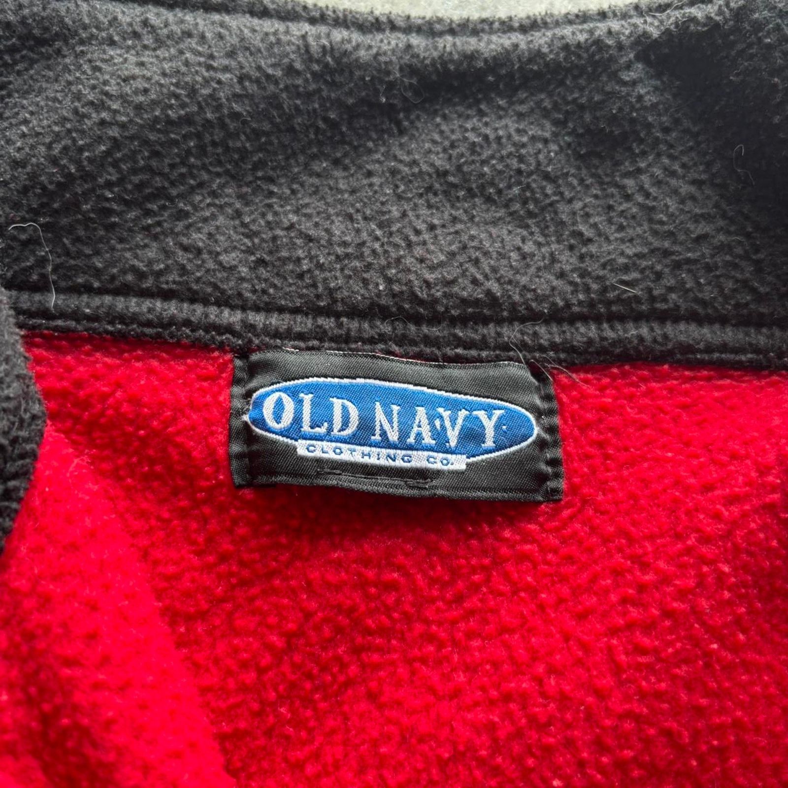 Gap × Old Navy × Vintage Vintage Y2K Old Navy Red Fleece Pullover Sweatshirt Size US L / EU 52-54 / 3 - 3 Thumbnail