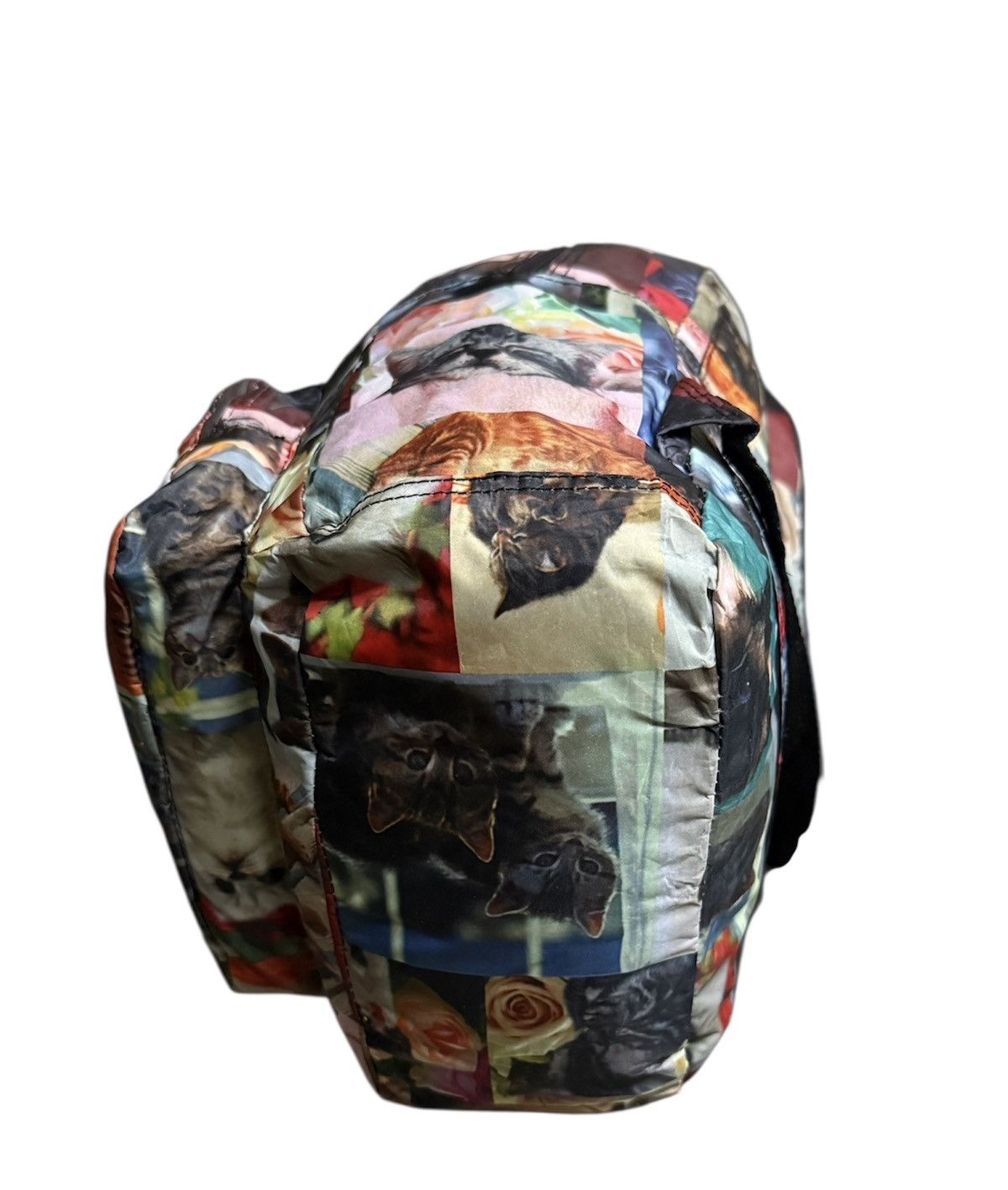 Japanese Brand Bagpack Featuring a Collage Print Of Cat Photos pink Roses Size ONE SIZE - 7 Thumbnail