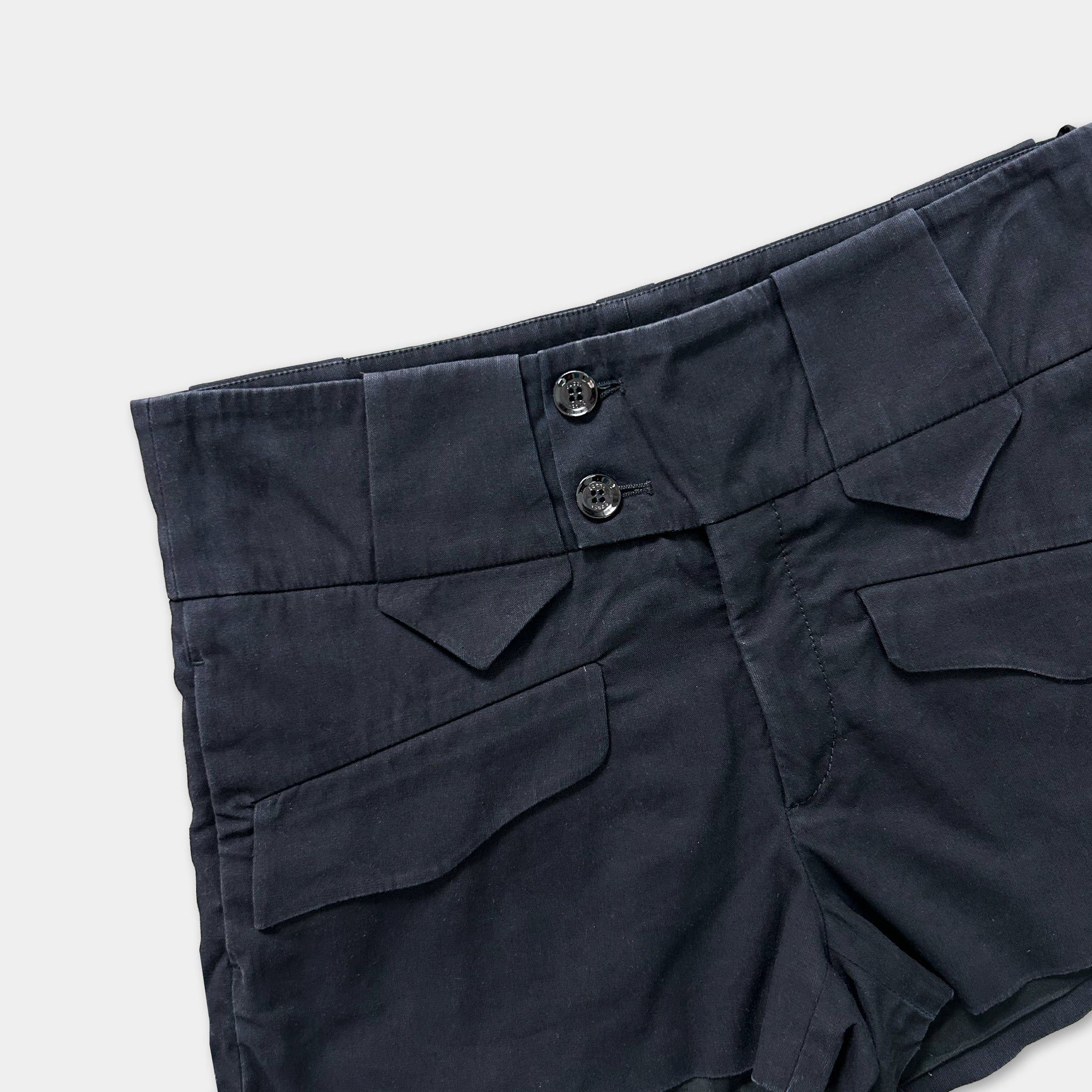 Gucci Gucci 00's Black High Waist Shorts Size 28" / US 6 / IT 42 - 2 Thumbnail