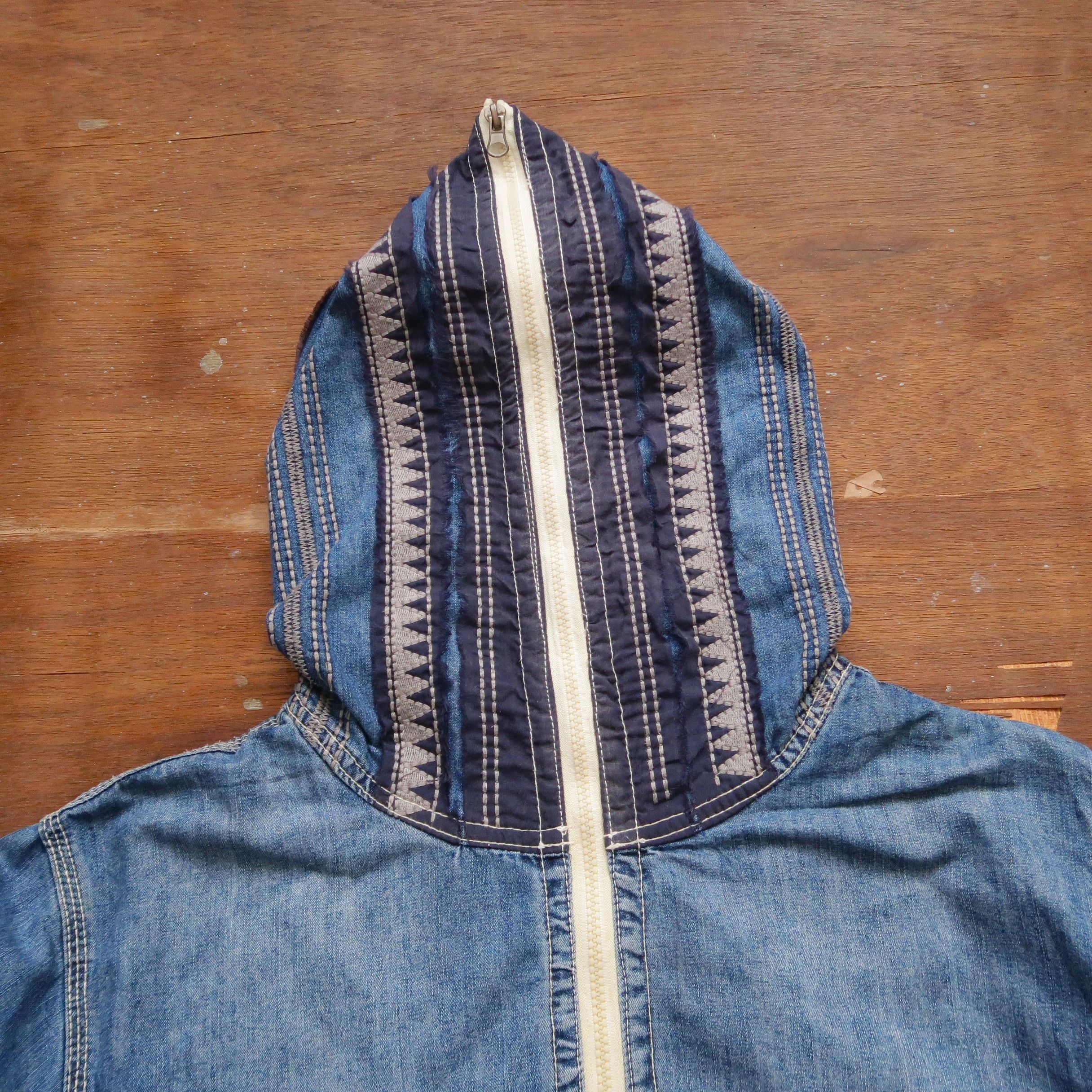Kapital 90s Kapital GSC Distressed Native Denim Full Zip Hoodie Size US XL / EU 56 / 4 - 11 Thumbnail