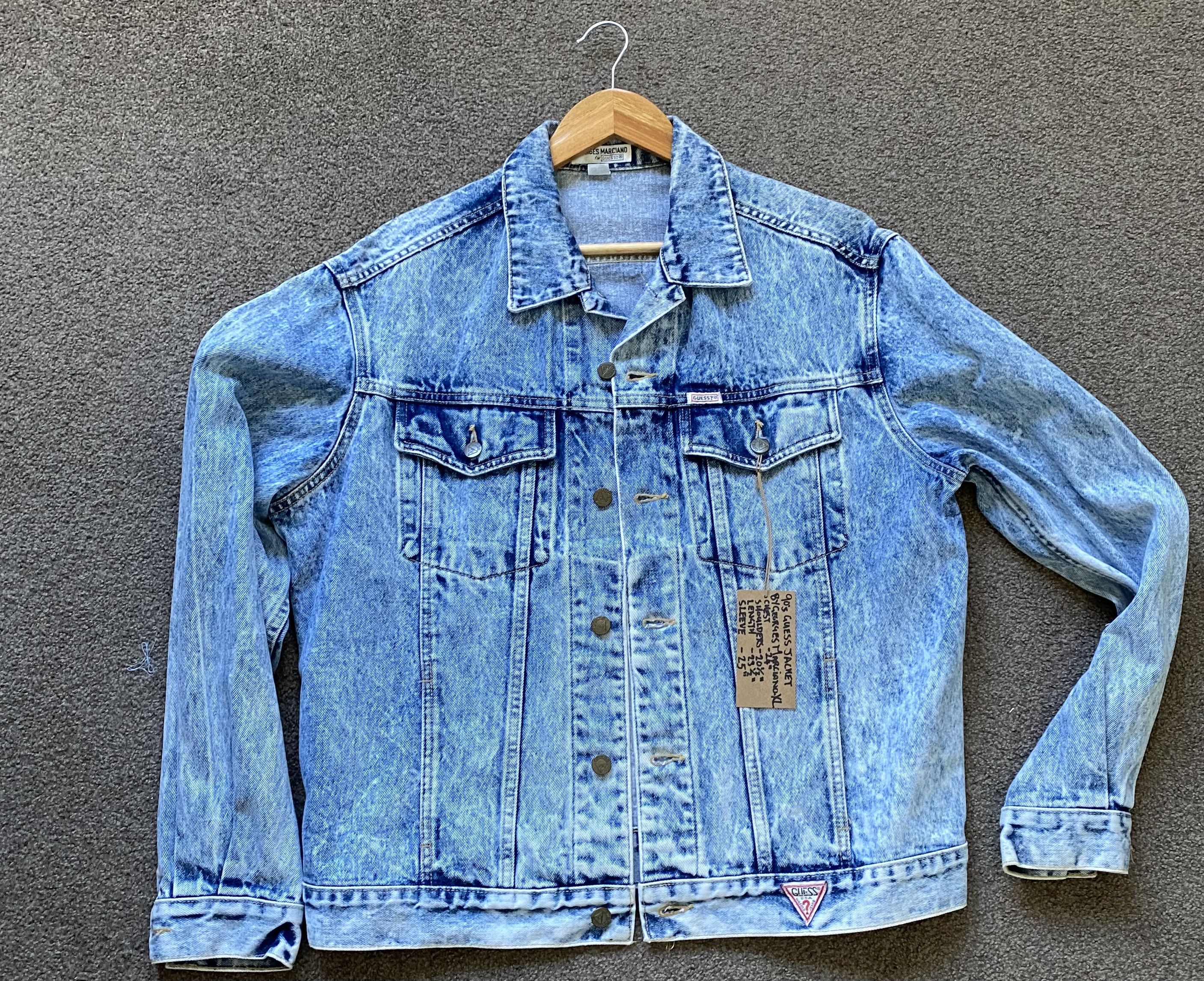 image of Guess By Marciano Denim Jacket in Stonewash Denim, Men's (Size XL)