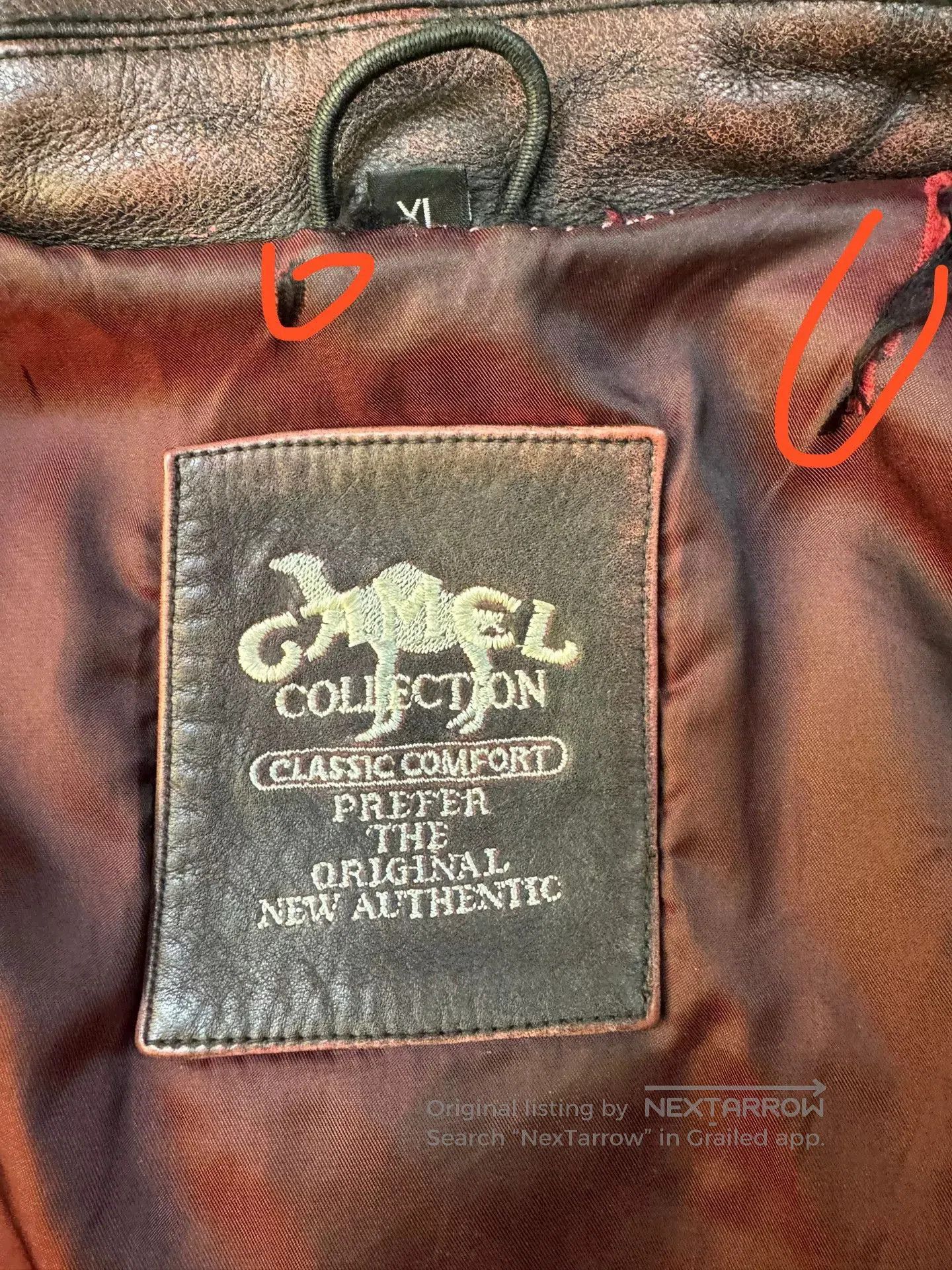 Camel Vintage Camel Leather Jacket XL. Size US XL / EU 56 / 4 - 3 Thumbnail