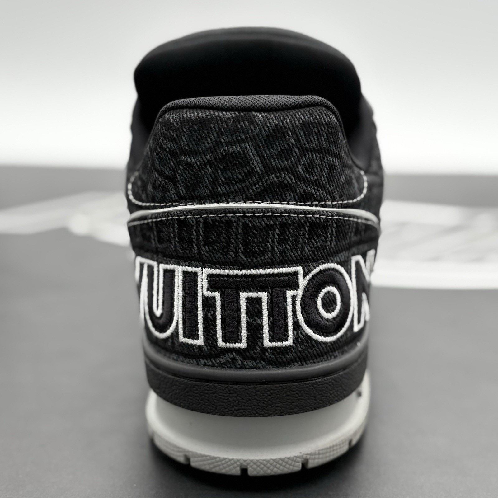 Louis Vuitton Louis Vuitton Croc Denim Strap Trainer ' Black ' WORN 1x Size US 12 / EU 45 - 3 Thumbnail