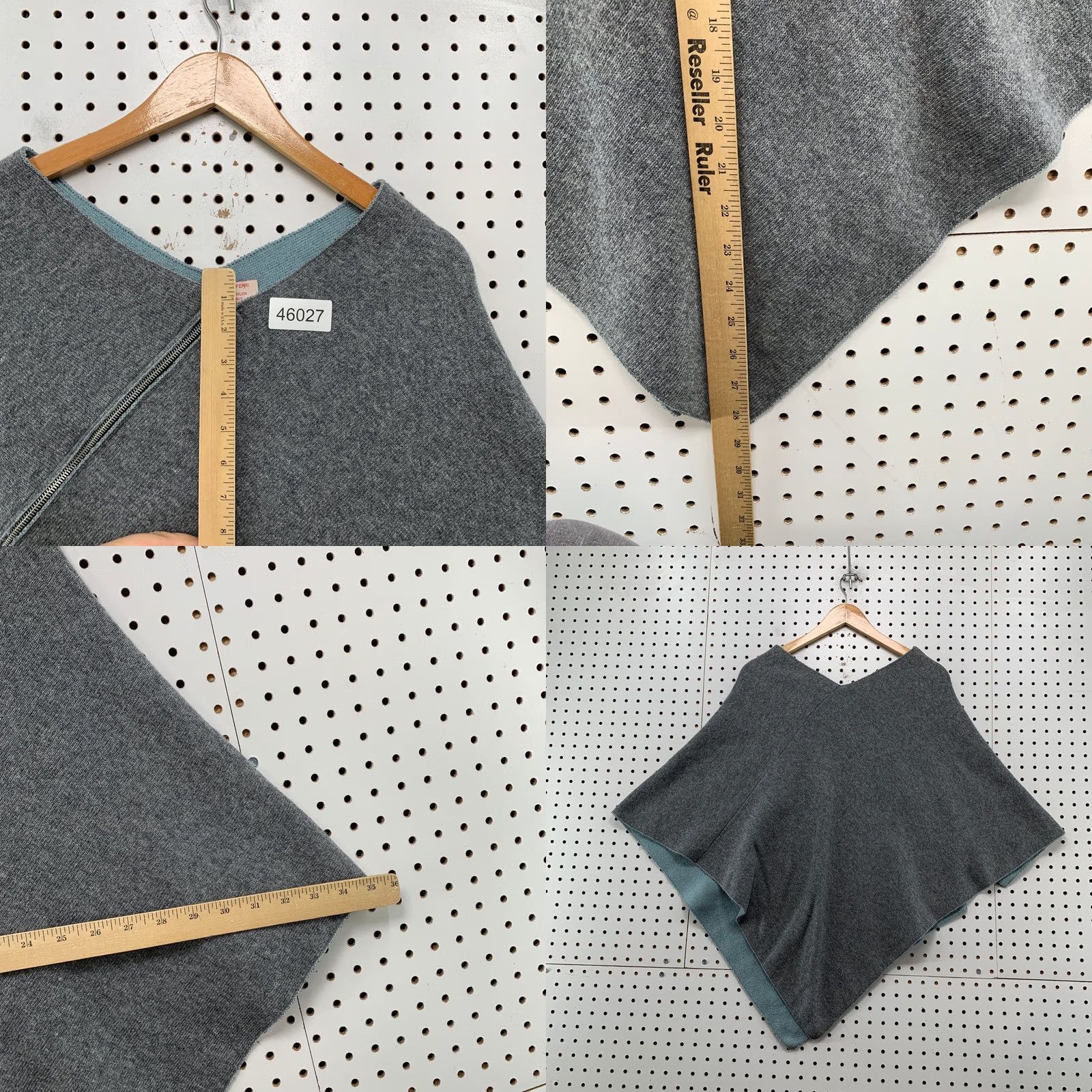 Vintage Nardi & Tagliaferri Italy Wool Sweater Poncho Womens One Size Gray Zipper Size ONE SIZE - 8 Thumbnail
