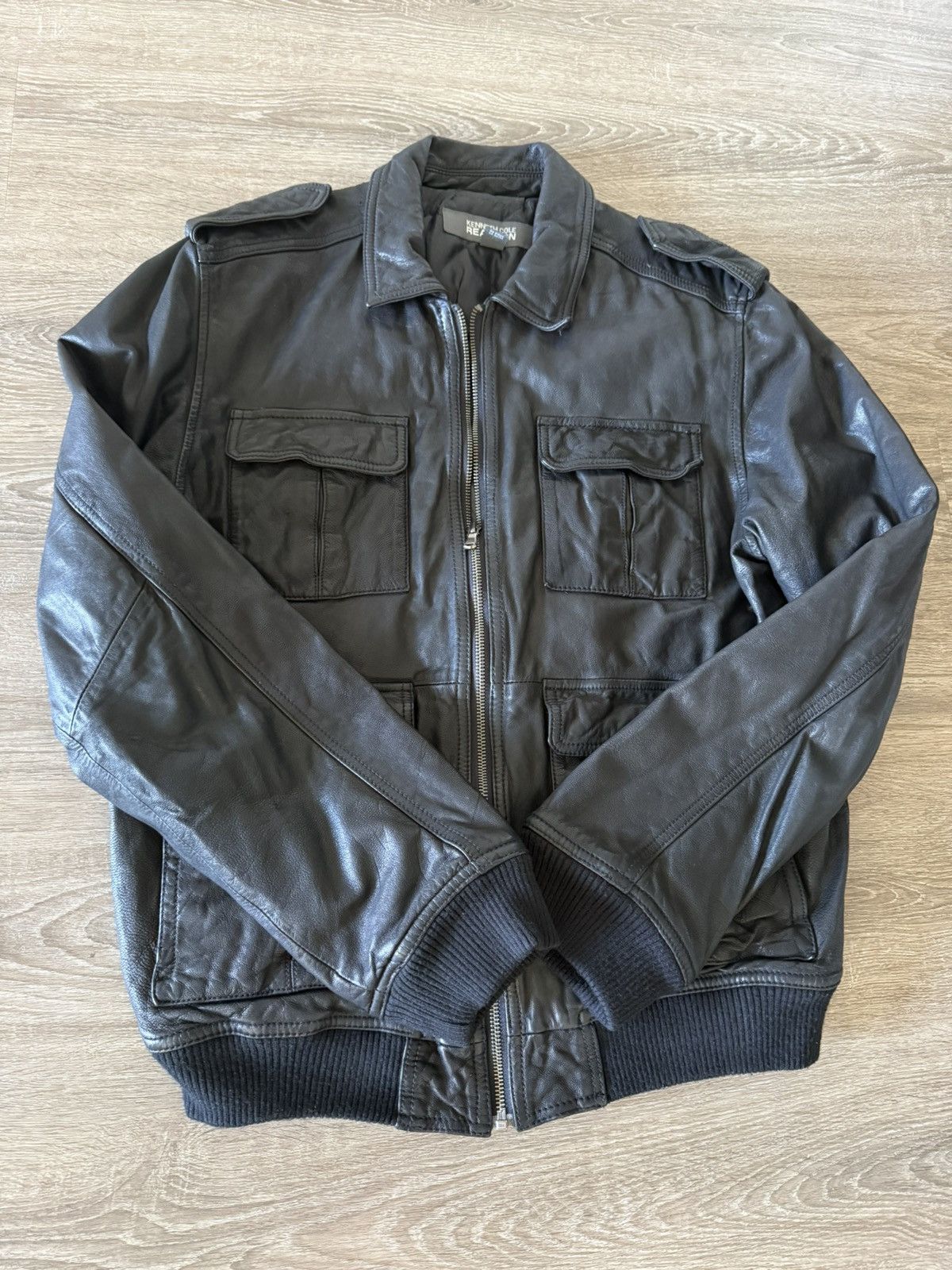 Kenneth Cole James Dean Biker Zipper Leather Jacket Size US M / EU 48-50 / 2 - 7 Thumbnail