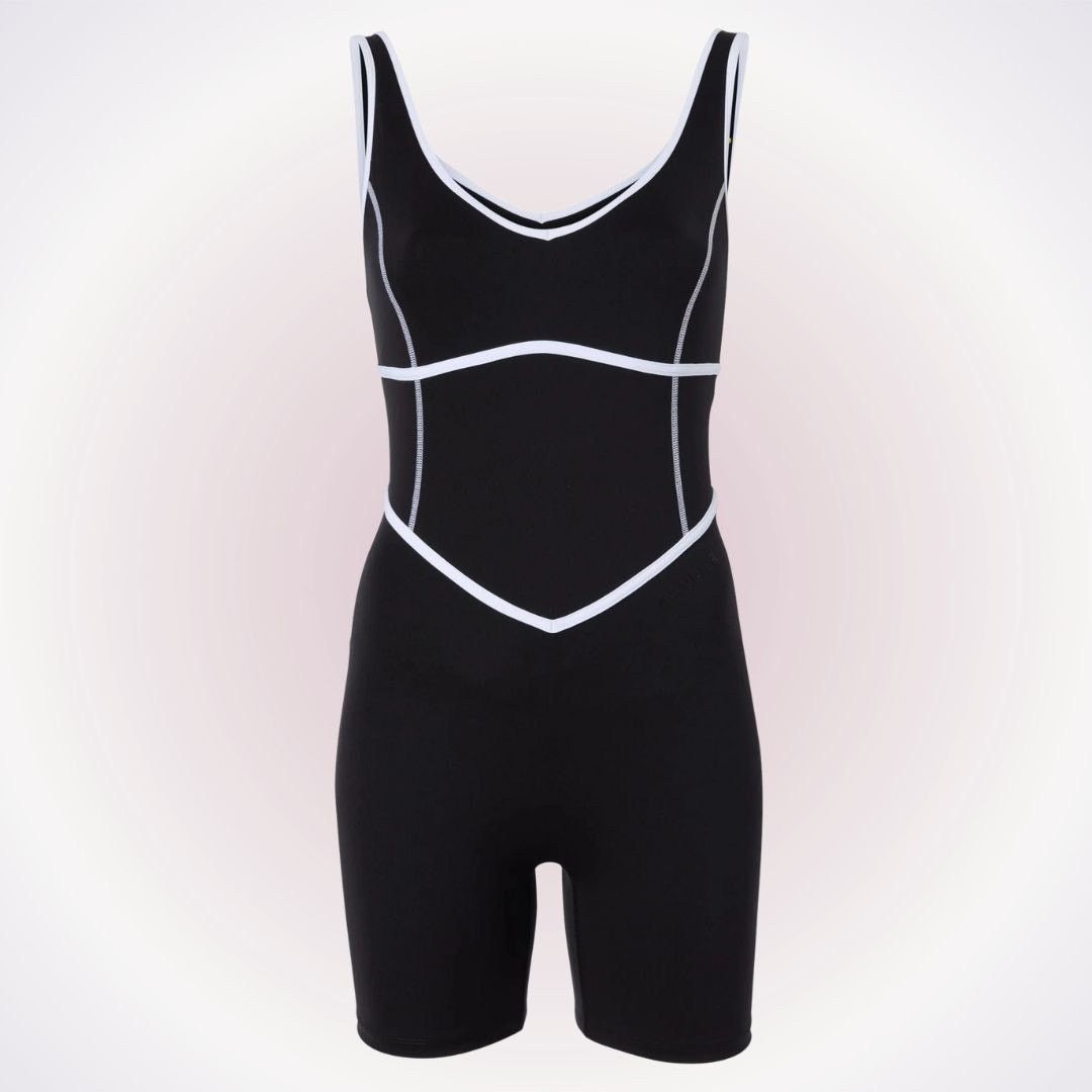 Other Bandier Tempo V-Neck Contrast Seam Playsuit | Sz M Size 30" / US 8 / IT 44 - 1 Thumbnail