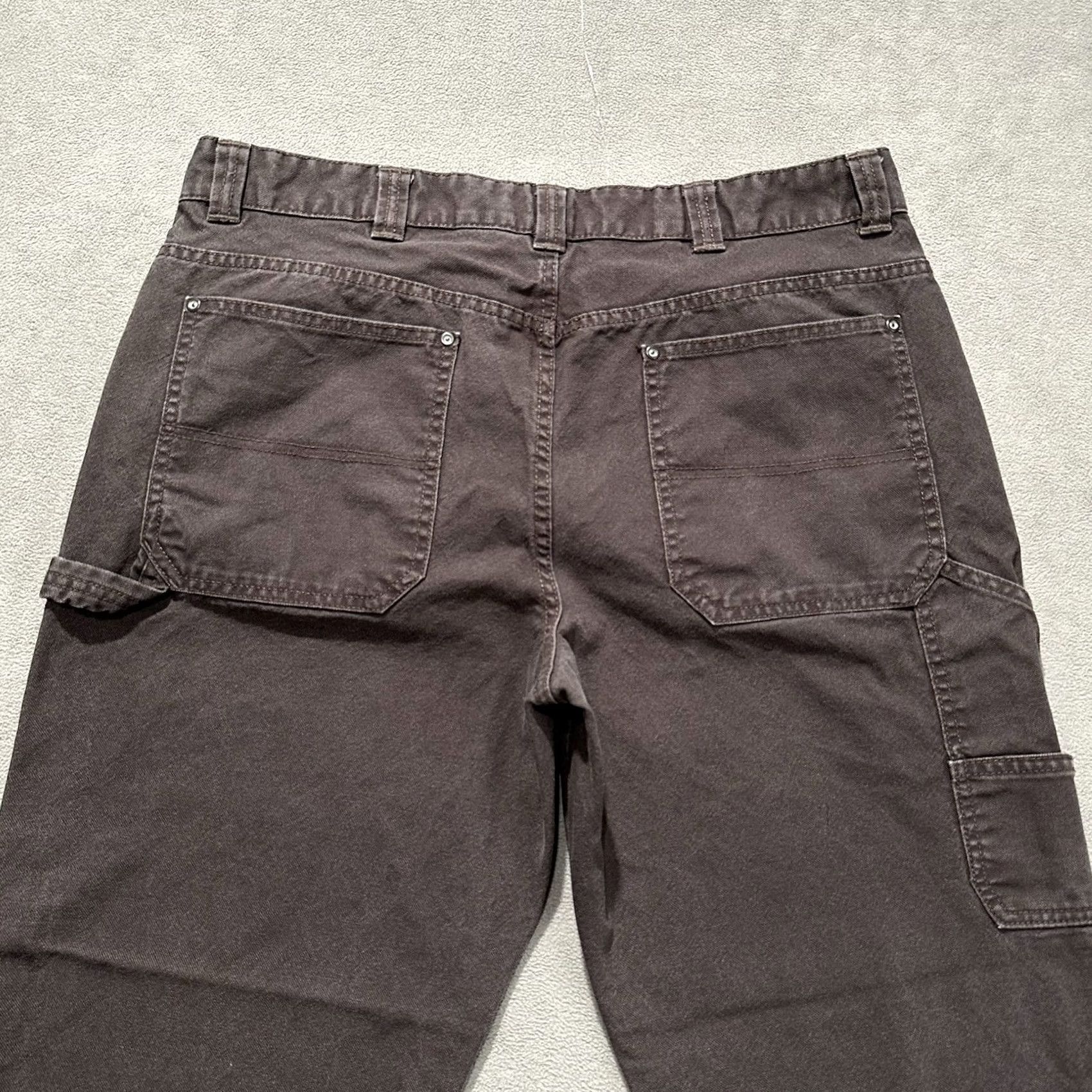 Vintage RedHead Pants Mens 38x30 Brown Canvas Carpenter Workwear Casual Zip Flat Front Regular Fit 612RHF19-7533P READ Size US 38 / EU 54 - 4 Thumbnail