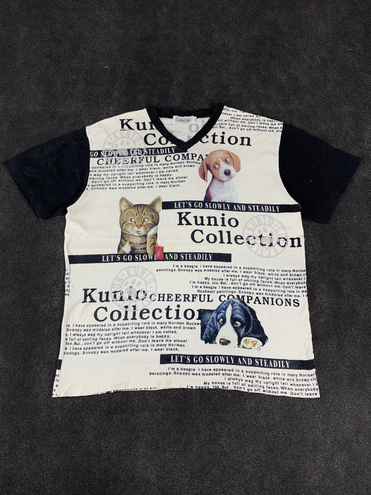 Japanese Brand Vintage Kunio Collection All-Over Print V-Neck T-Shirt Size US L / EU 52-54 / 3 - 2 Thumbnail