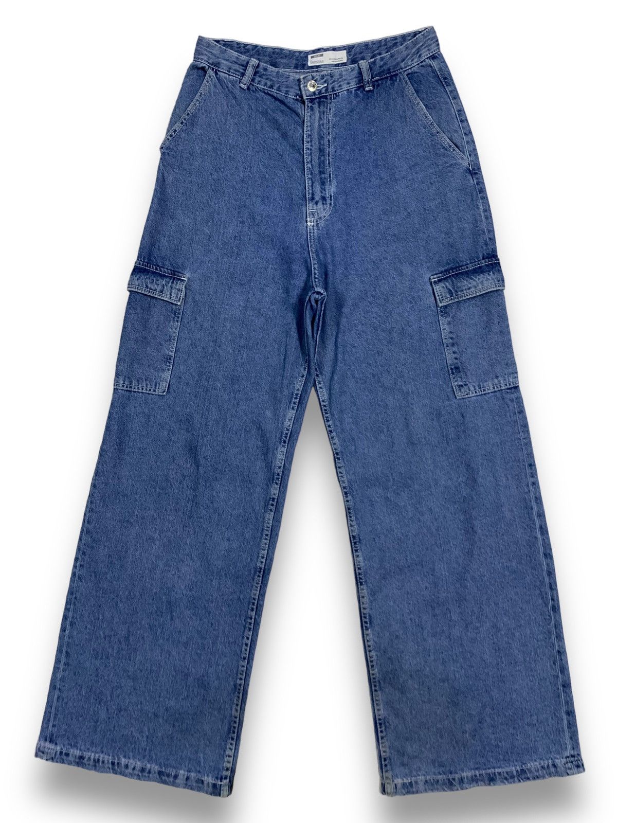 Bershka Vintage Bershka High Waist Baggy Wide Leg Cargo Jeans Size US 30 / EU 46 - 1 Thumbnail