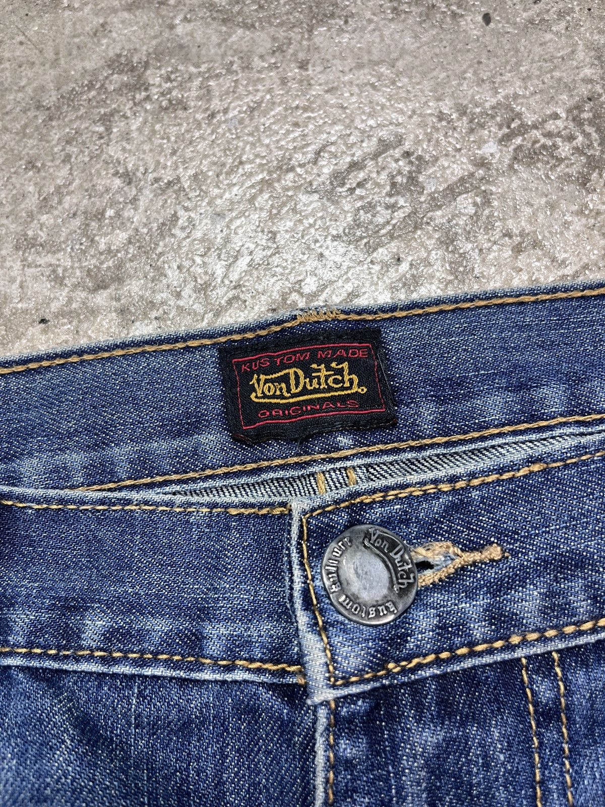 Christian Audigier 2000s VON DUTCH FADED DENIM PANTS - LOT № 3152 Size US 32 / EU 48 - 6 Thumbnail