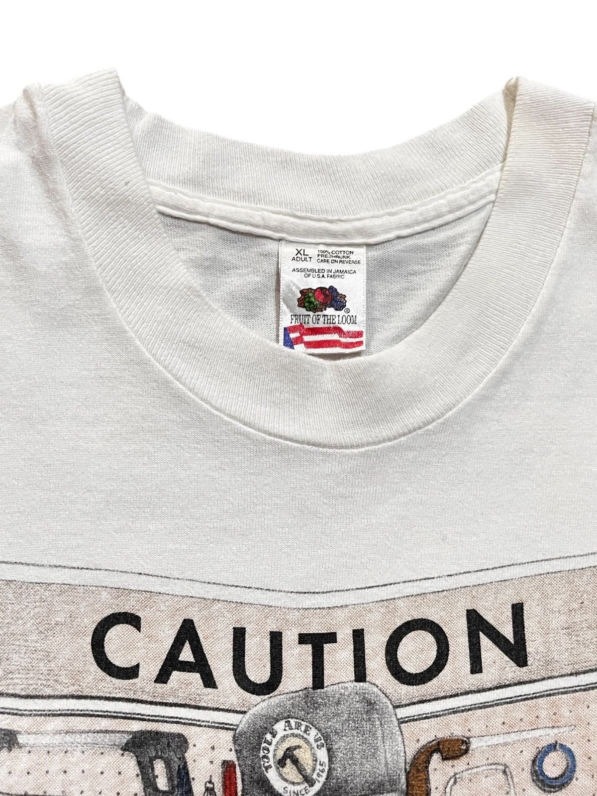 Vintage 1990s Caution Man With Big Tool by Peggy Murray Size US XL / EU 56 / 4 - 4 Thumbnail