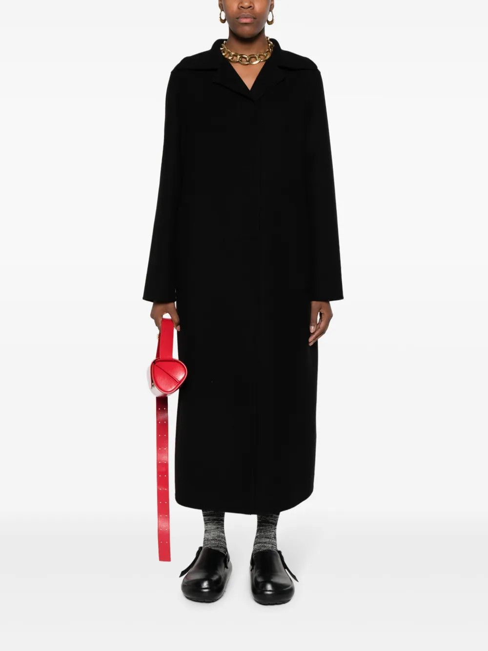 Jil Sander o1loc1c0426 Cashmere Single Breasted Coat in Black Size XL / US 12-14 / IT 48-50 - 2 Thumbnail
