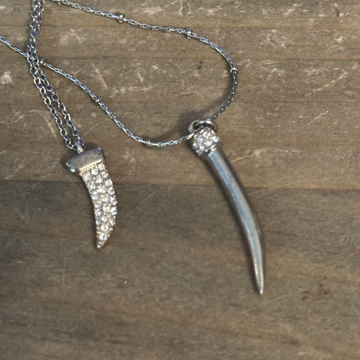 Express Express silver tone long layered horn pendant necklace Size ONE SIZE - 4 Thumbnail