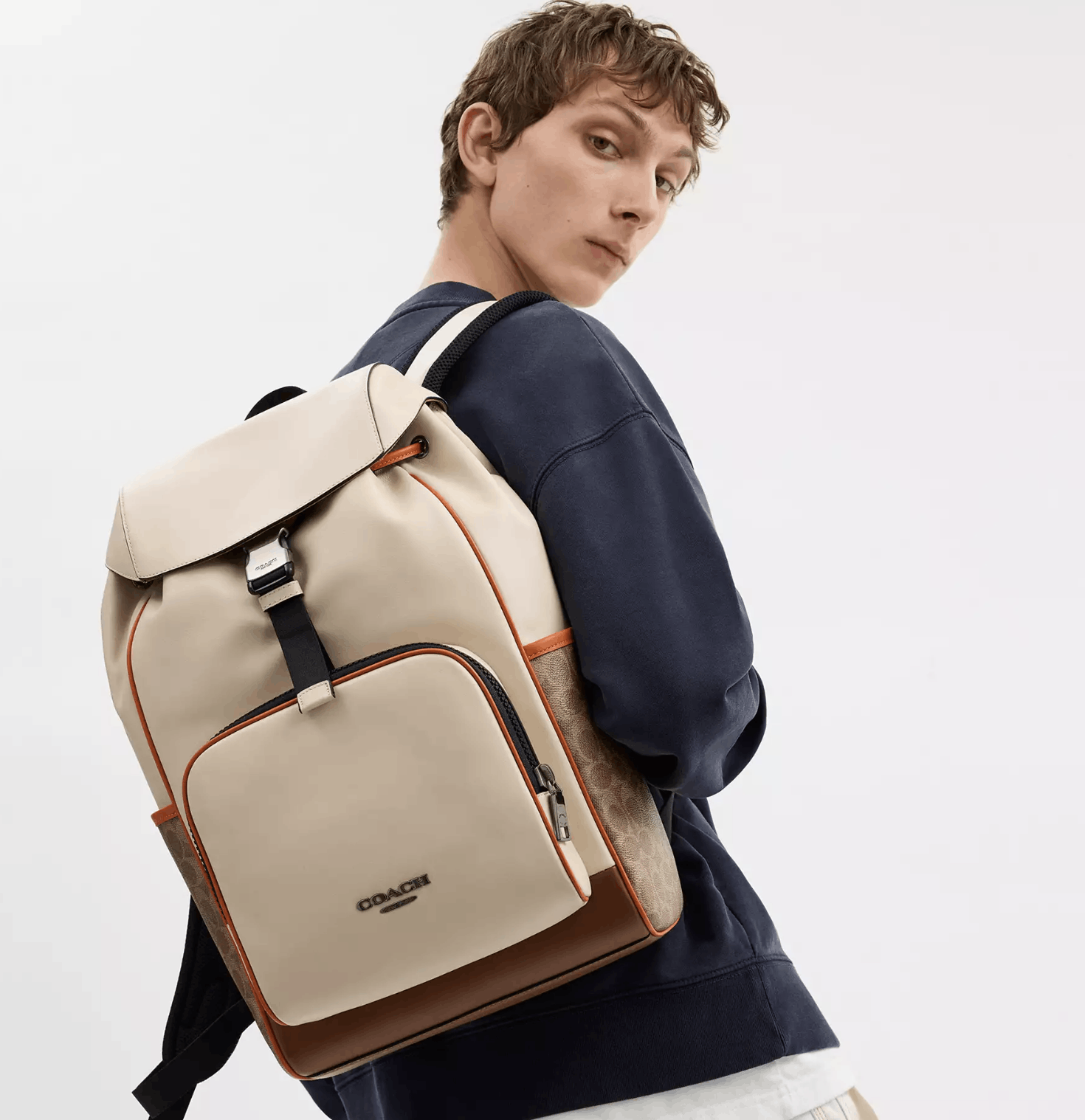 Coach Racer Backpack In Colorblock Signature Canvas CAJ74 Size ONE SIZE - 6 Thumbnail