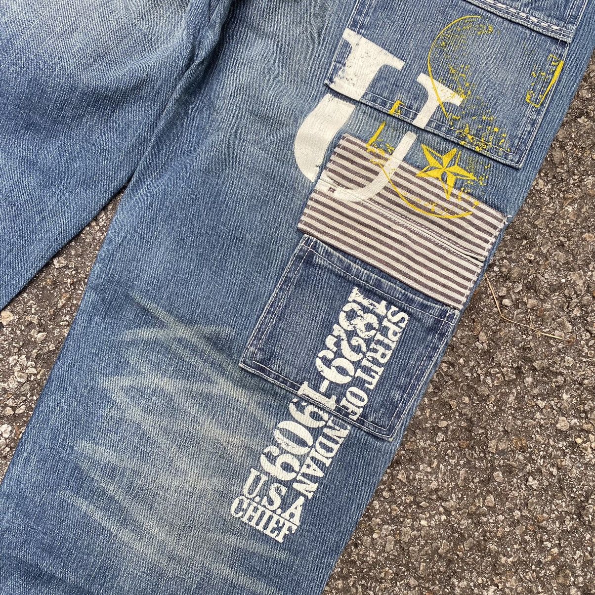 Other Patched Jeans Double Knee Distressed Denim Patchwork Size US 31 - 8 Thumbnail