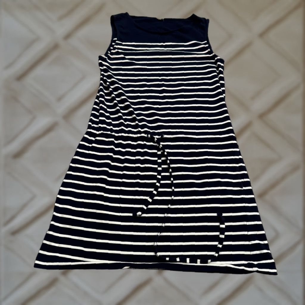 J.Crew VINTAGE J.Crew Women's Tank Dress S Blue Striped Sleeveless Casual Summer Size S / US 4 / IT 40 - 1 Thumbnail