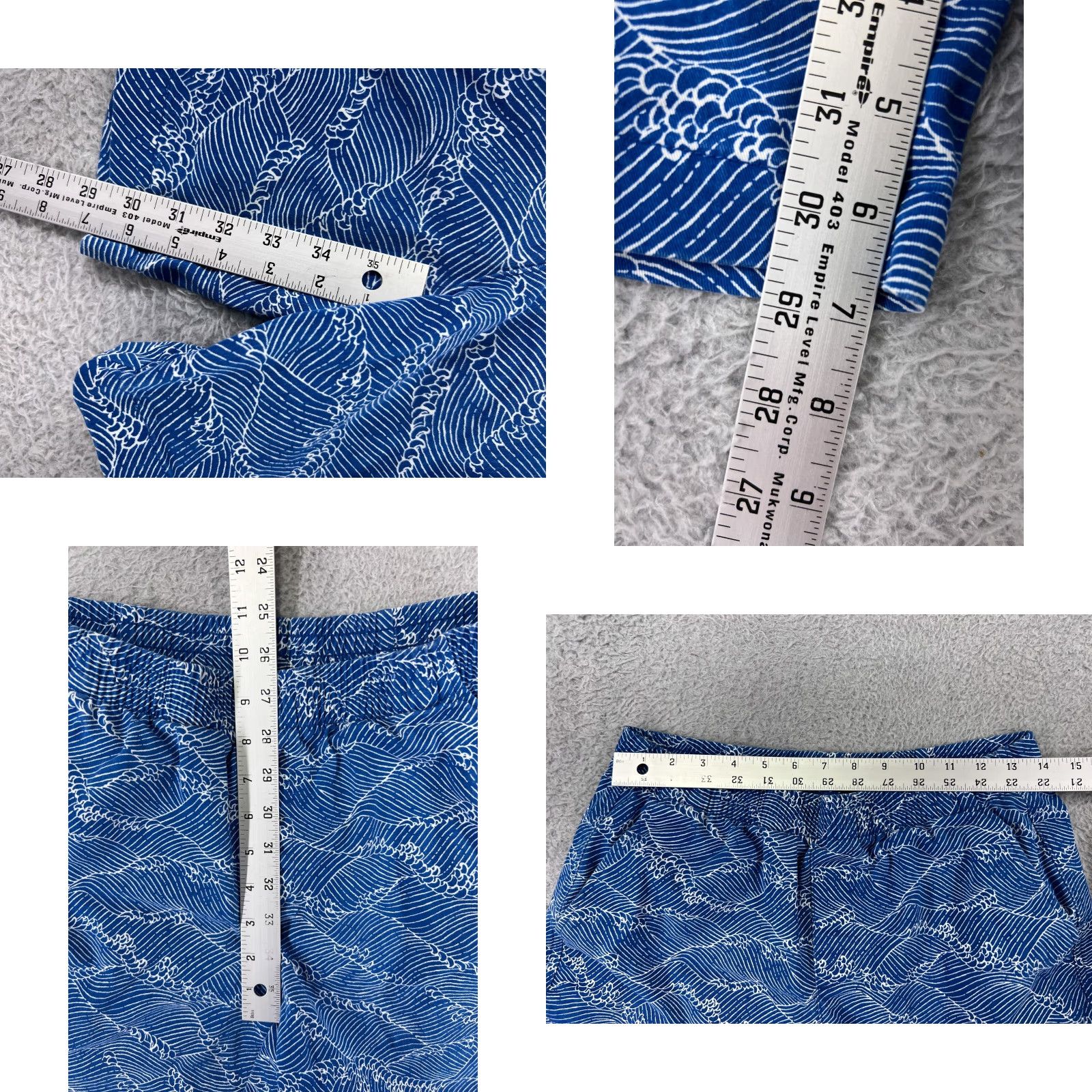 Lands' End Lands' End Shorts Womens 6 Blue Wave Ocean Pattern Pull On Elastic Waist Cotton Short Size 28" / US 6 / IT 42 - 9 Thumbnail