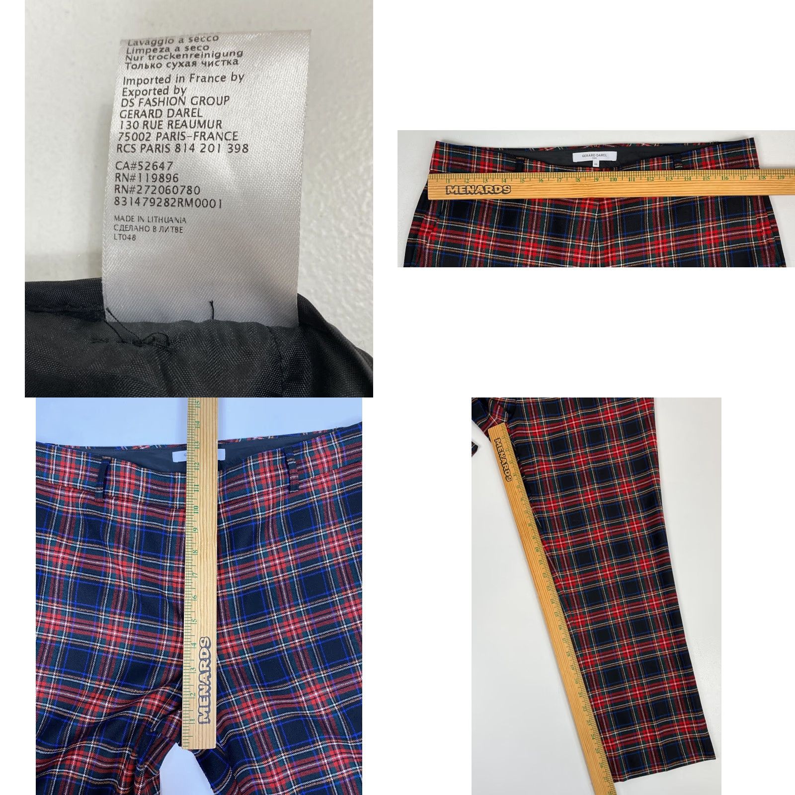 Gerard Darel Women's Gerard Darel Paris Pants Tartan Plaid Wool Blend Sz 46 Size 32" / US 10 / IT 46 - 8 Thumbnail