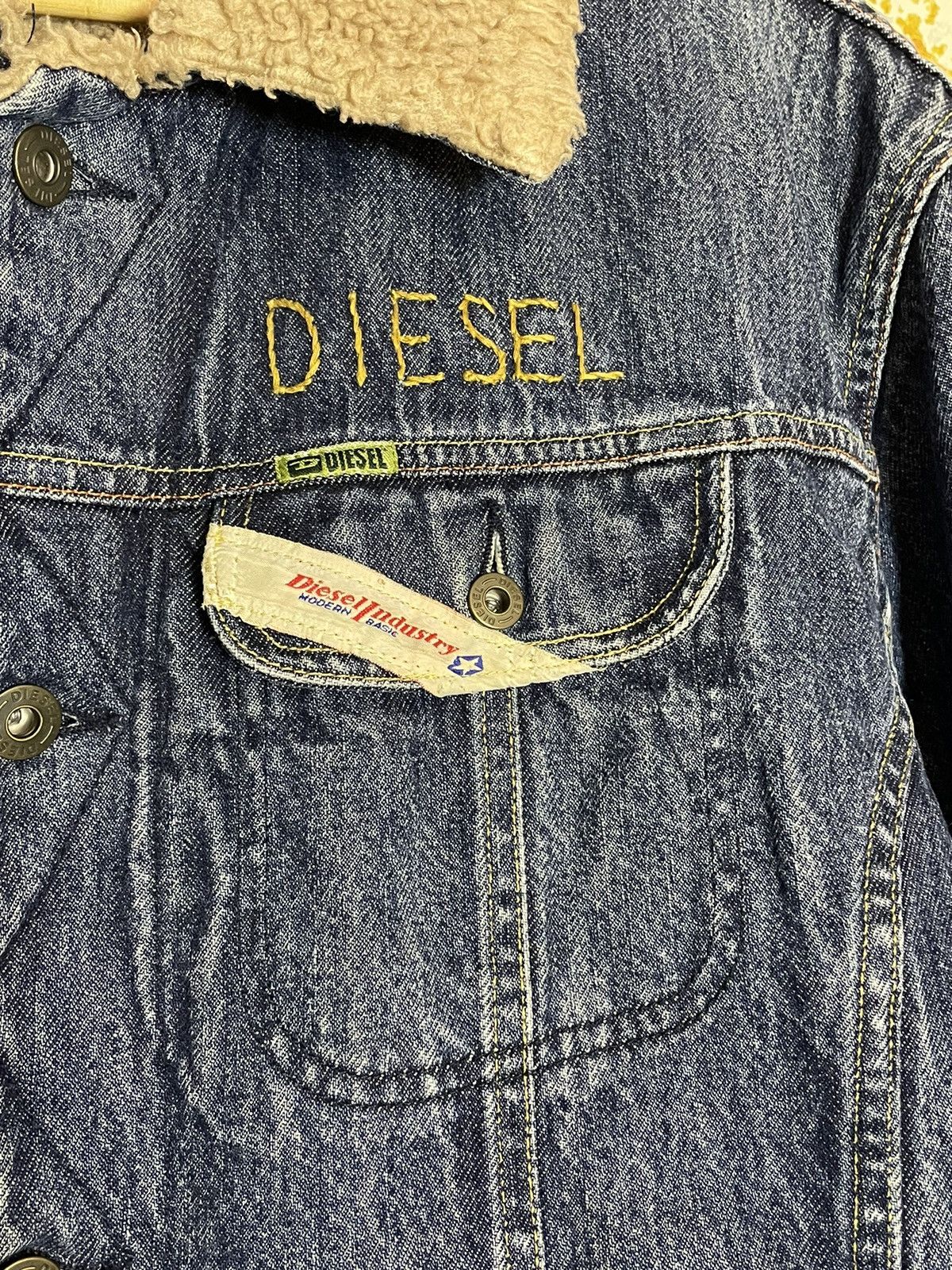 Diesel Vintage Diesel Cropped Washed Denim Sherpa Jacket Hedi RRL Size US XL / EU 56 / 4 - 8 Thumbnail