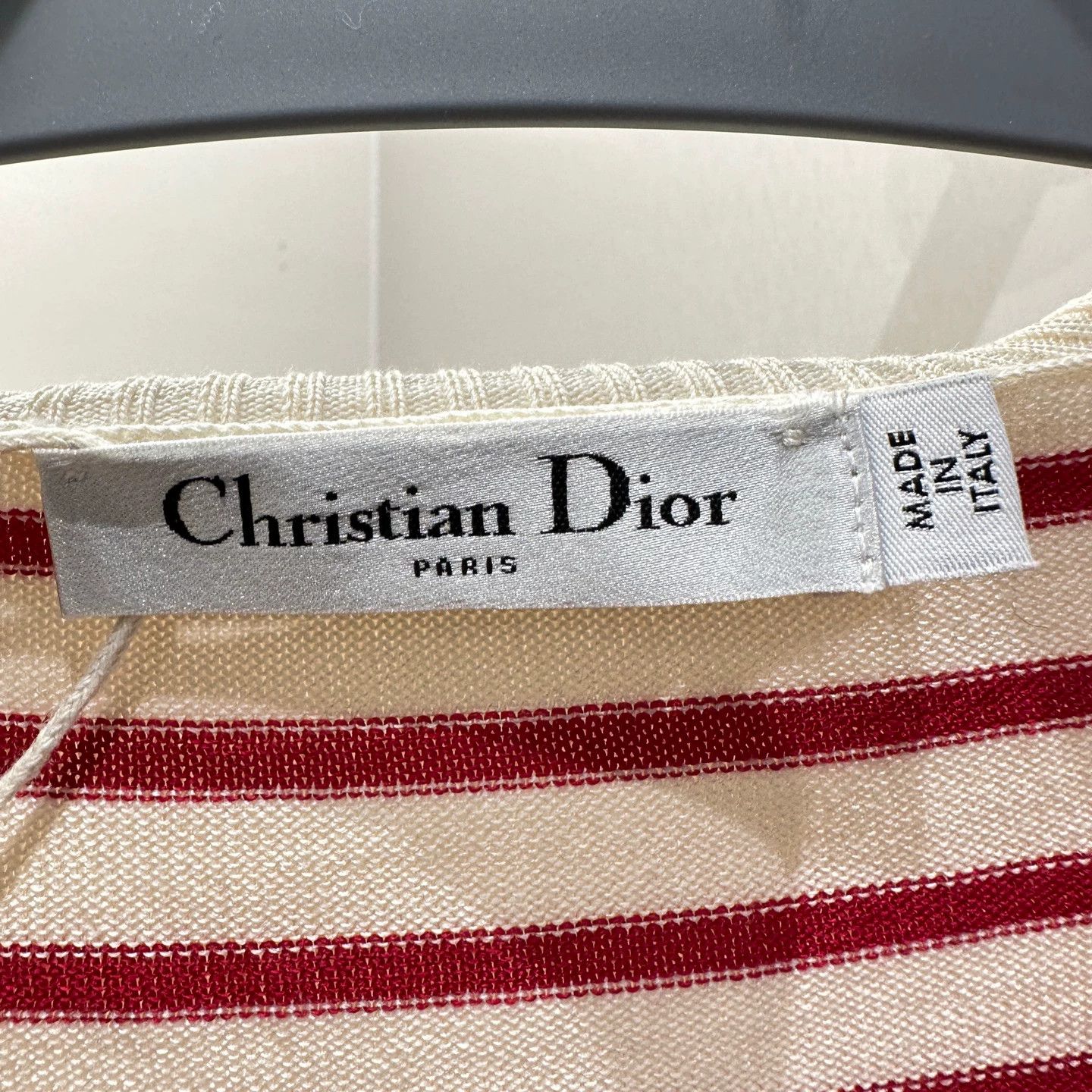 Christian Dior Monsieur Dior logo stripe knit sweater navy collar 34 silk Size XS / US 0-2 / IT 36-38 - 3 Thumbnail