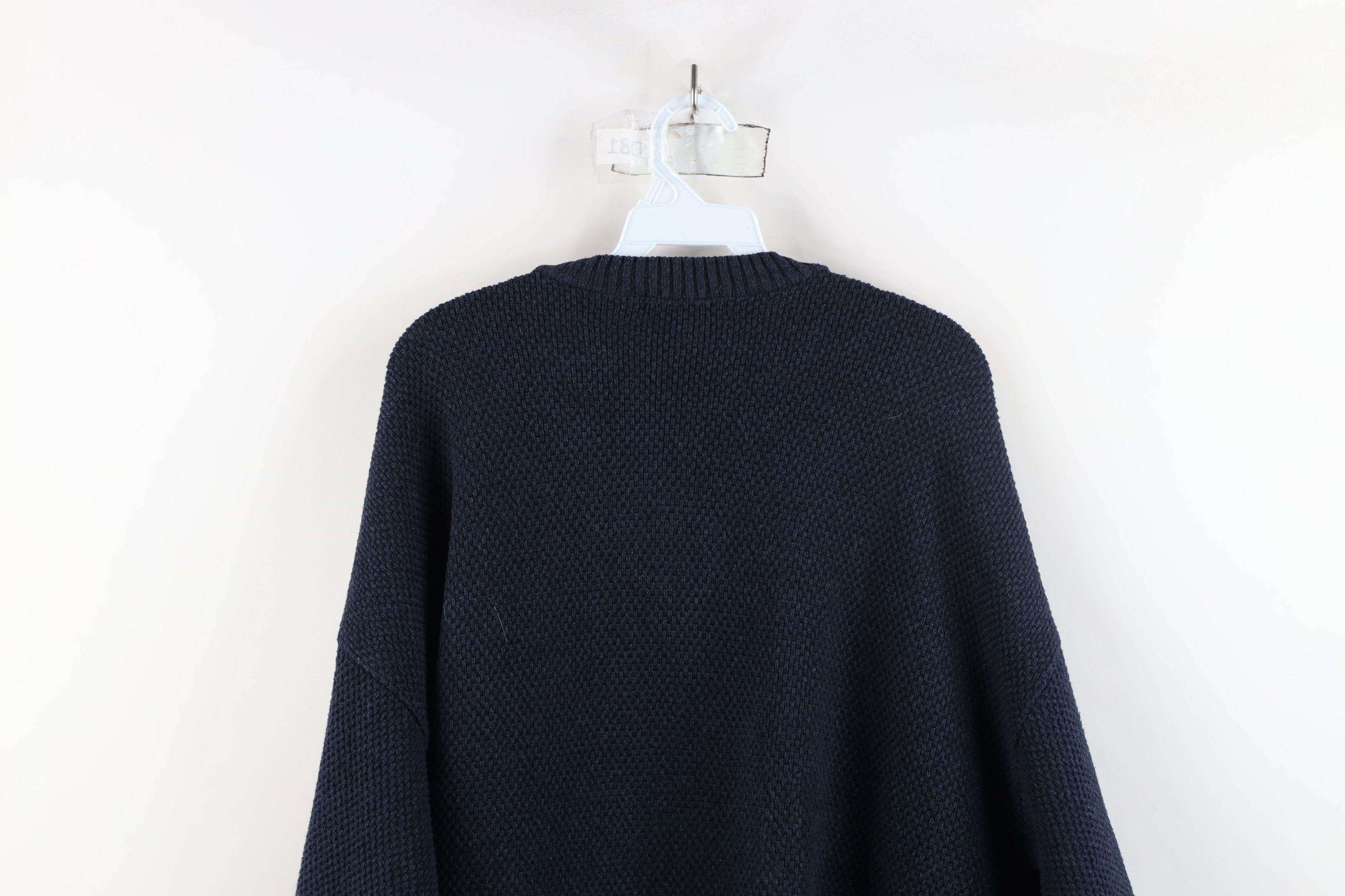 Vintage Vintage 90s Streetwear Thermal Knit Henley Sweater Blue USA Size US XL / EU 56 / 4 - 9 Thumbnail