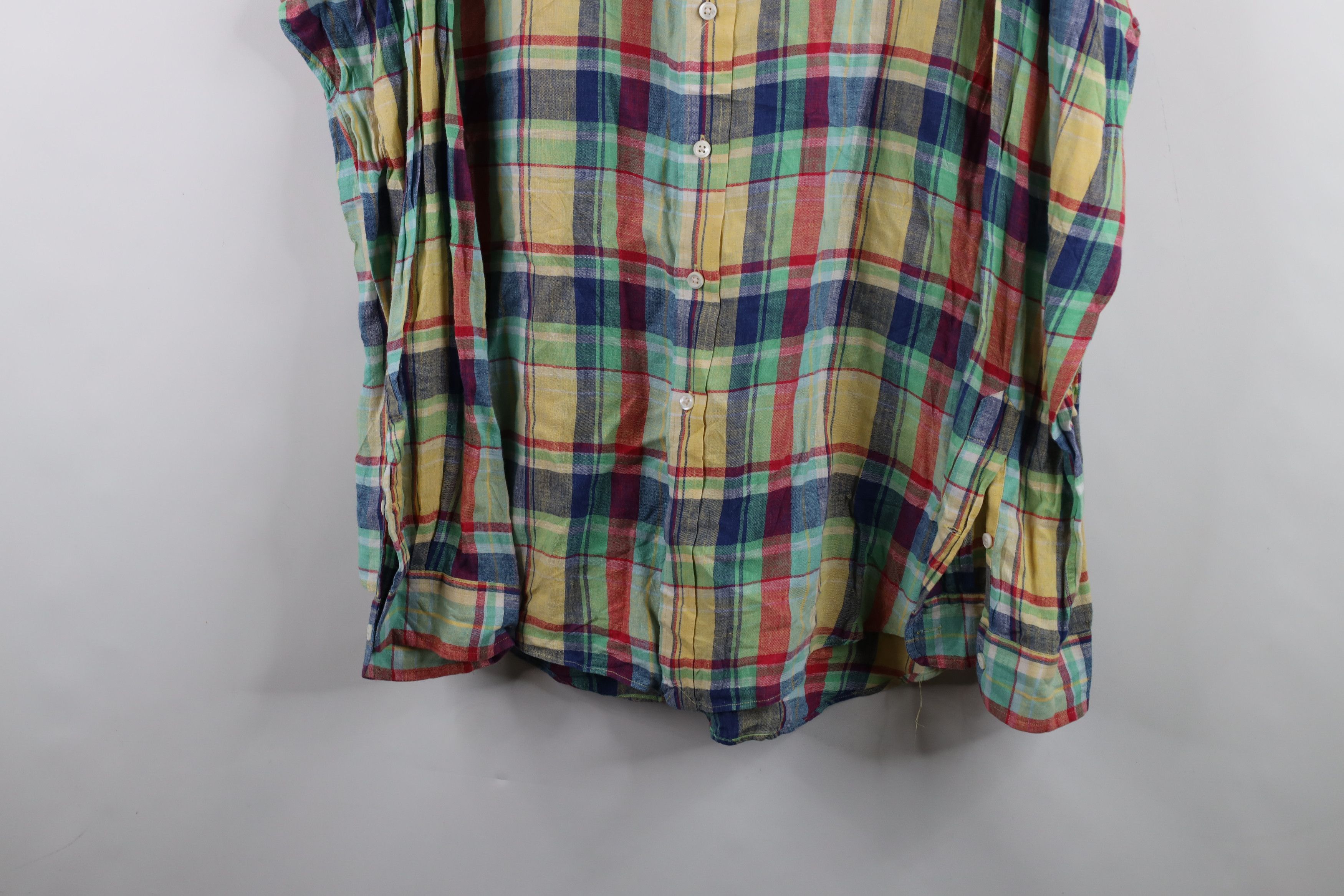 Ralph Lauren × Vintage Vintage 90s Ralph Lauren Rainbow Plaid Button Down Shirt Size US XL / EU 56 / 4 - 3 Thumbnail