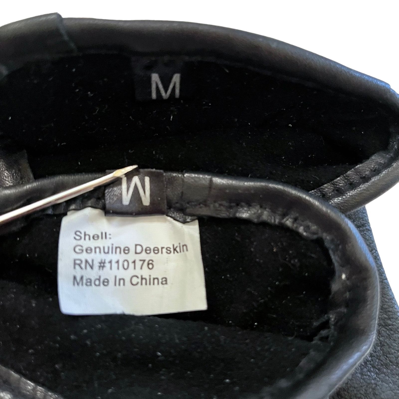 Other Deerskin Leather Black Unlined Winter Gloves Size ONE SIZE - 5 Thumbnail