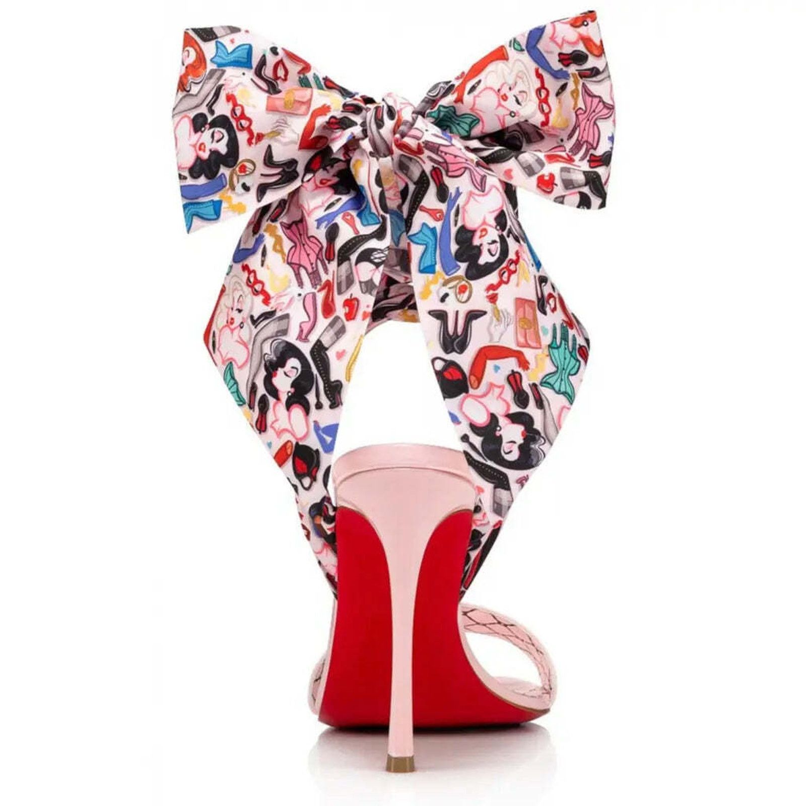 Christian Louboutin Fetish Du Desert 100 Pink Lace Up Tie Sandal Heel Pump 37 Size US 7 / IT 37 - 9 Thumbnail